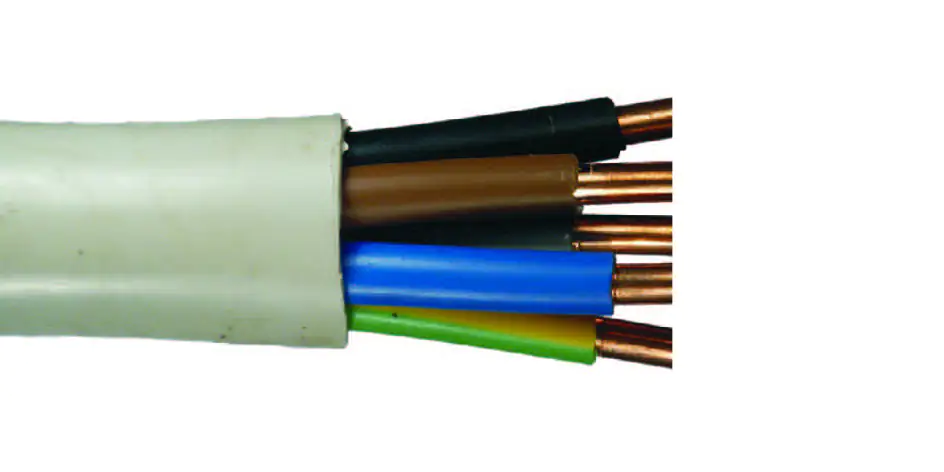 Feuchtraumleitung NYM-J 5 x 10, 100 Meter, Rolle, grau