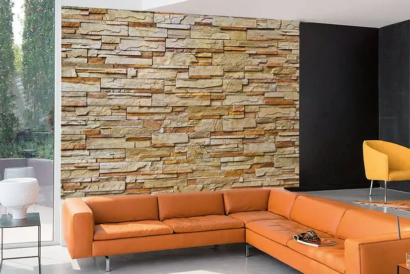 papermoon Vlies- Fototapete Digitaldruck 350 x 260 cm Stone Wall