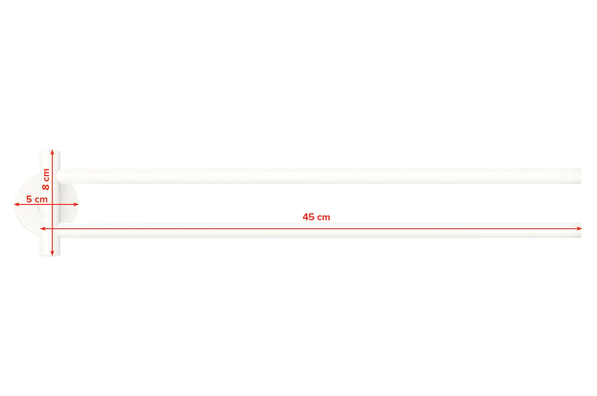 tesa Moon White Handtuchhalter weiß zweiarmig schwenkbar