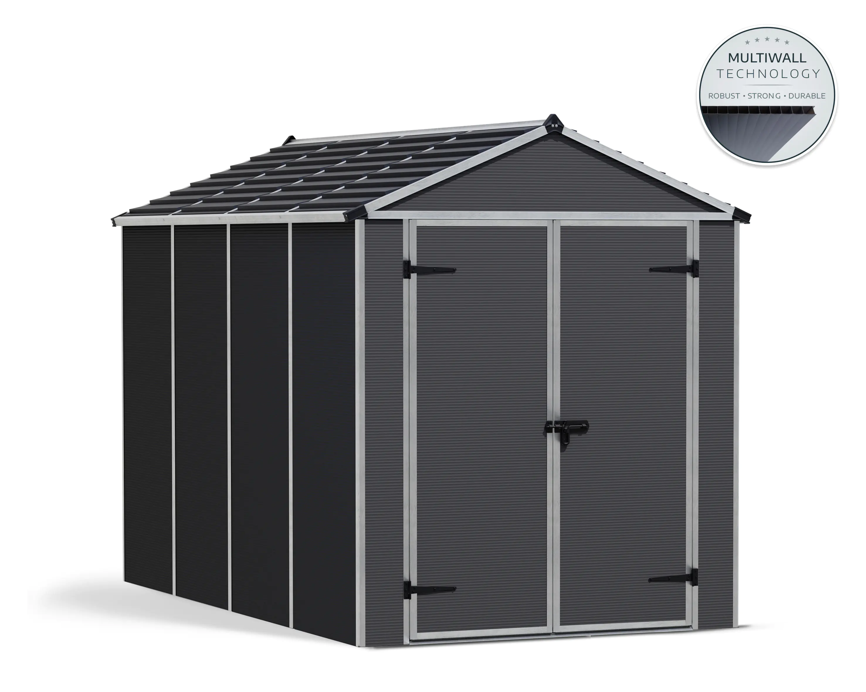 Canopia Gerätehaus Rubicon Alu grau 304 x 185 cm