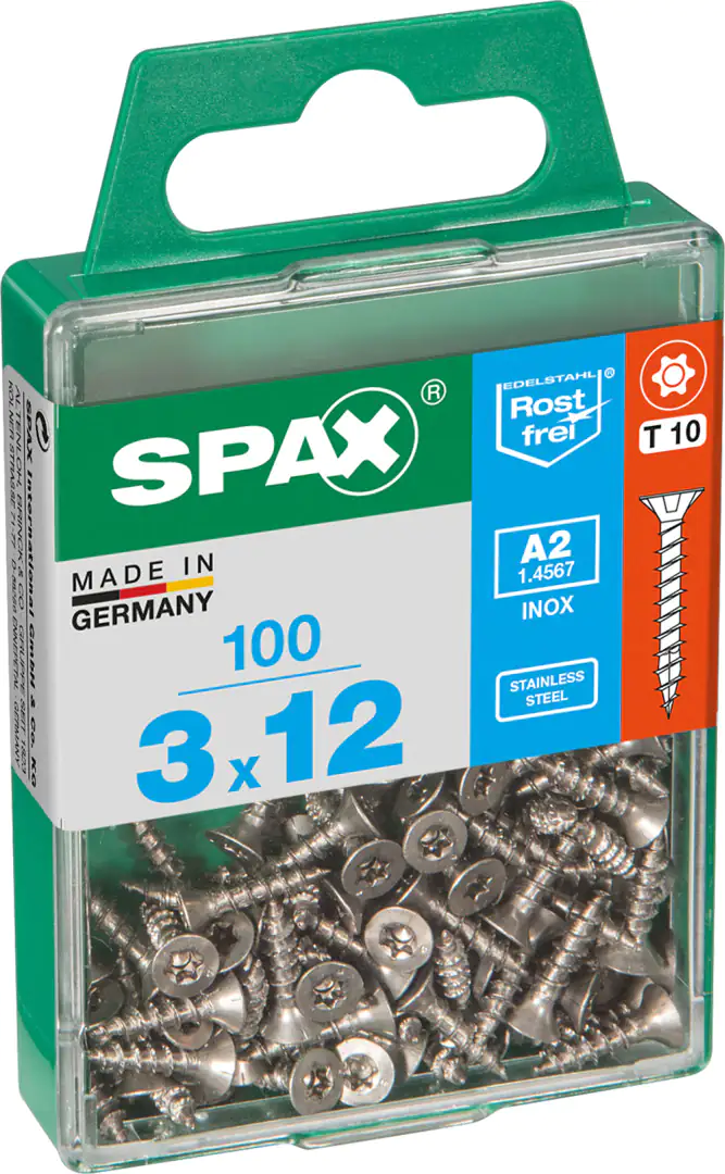 Spax Universalschrauben 3.0 x 12 mm TX 10 Senkkopf - 100 Stk.