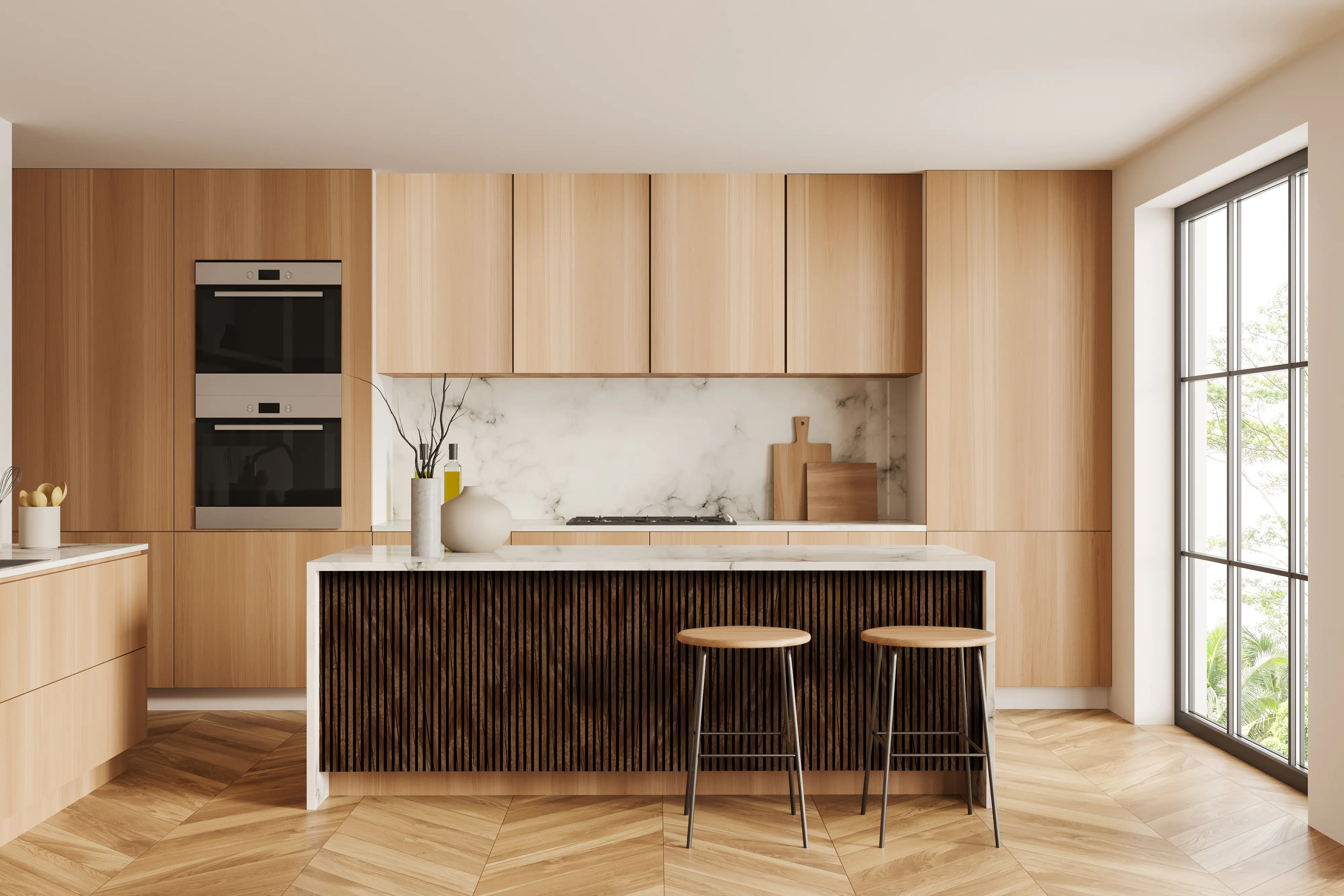 Neuhofer Akustikpaneel Eiche foliert 240 x 57,2 x 1,9 cm braun rustikal