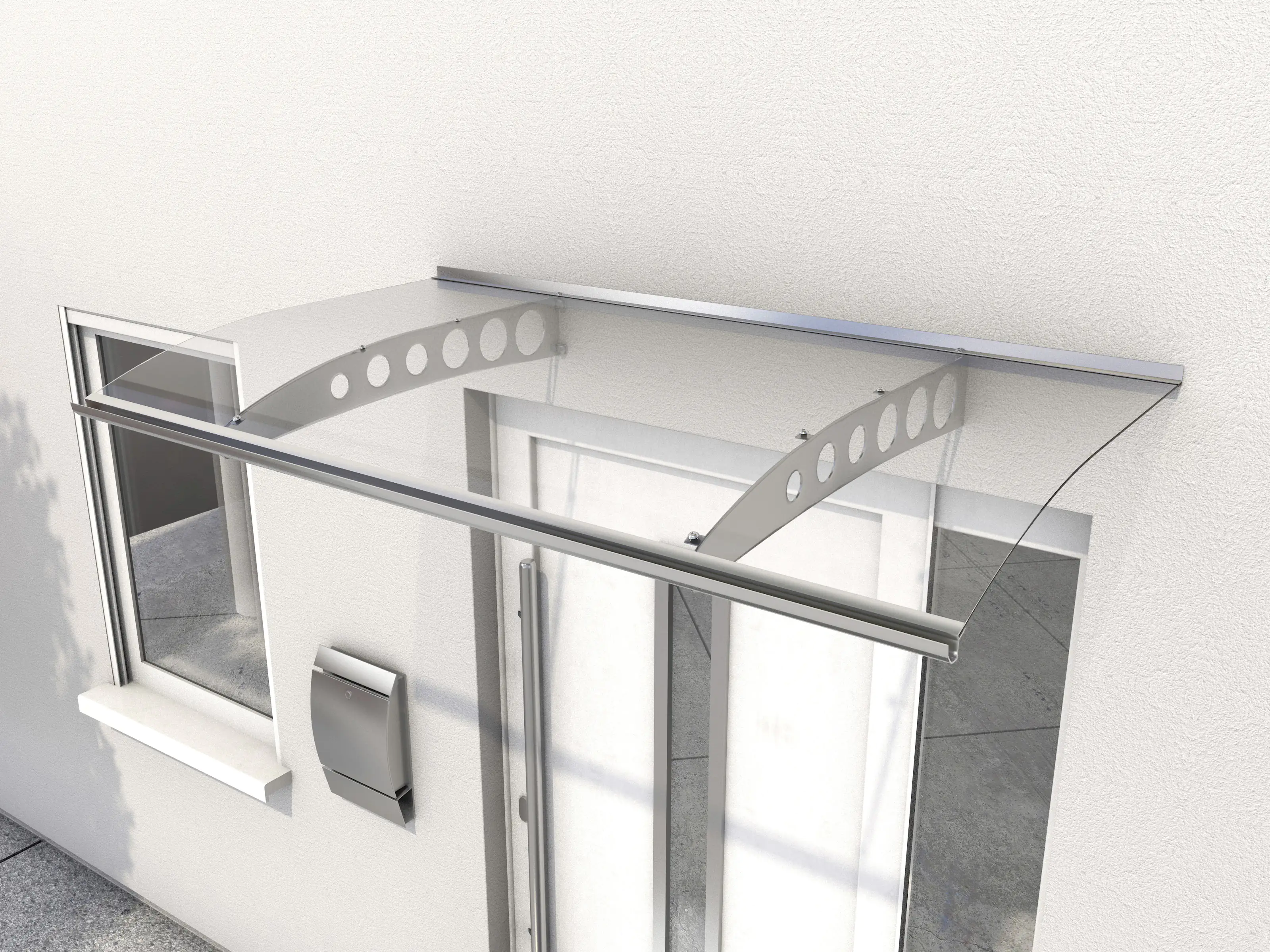 Gutta Vordach PT/ET 160 Edelstahl, Acrylglas klar