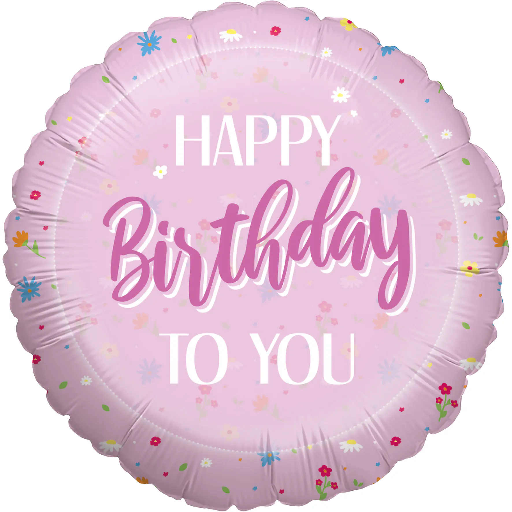 Folienballon Happy Birthday rosa Ø 45 cm 1 Stück