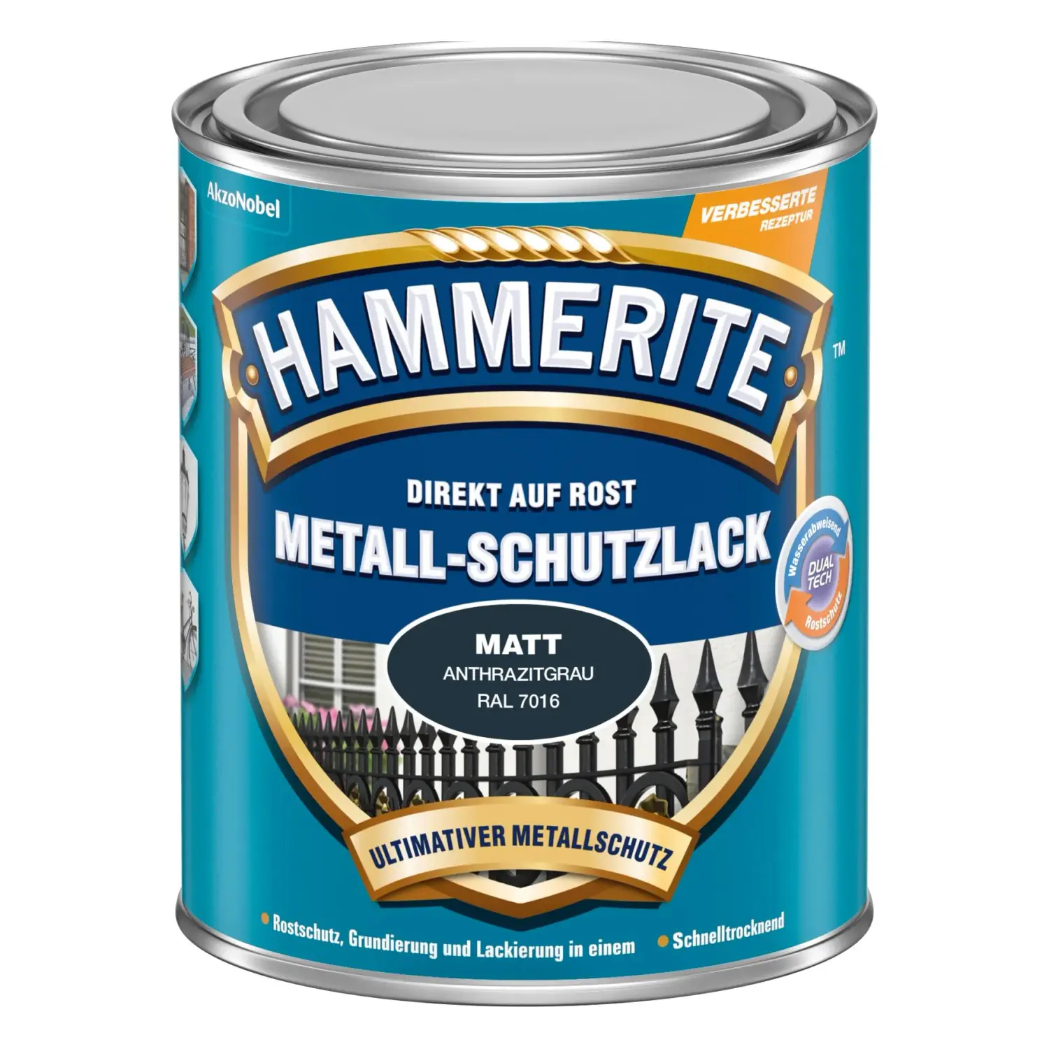 Hammerite Metall-Schutzlack 250 ml anthrazitgrau 
