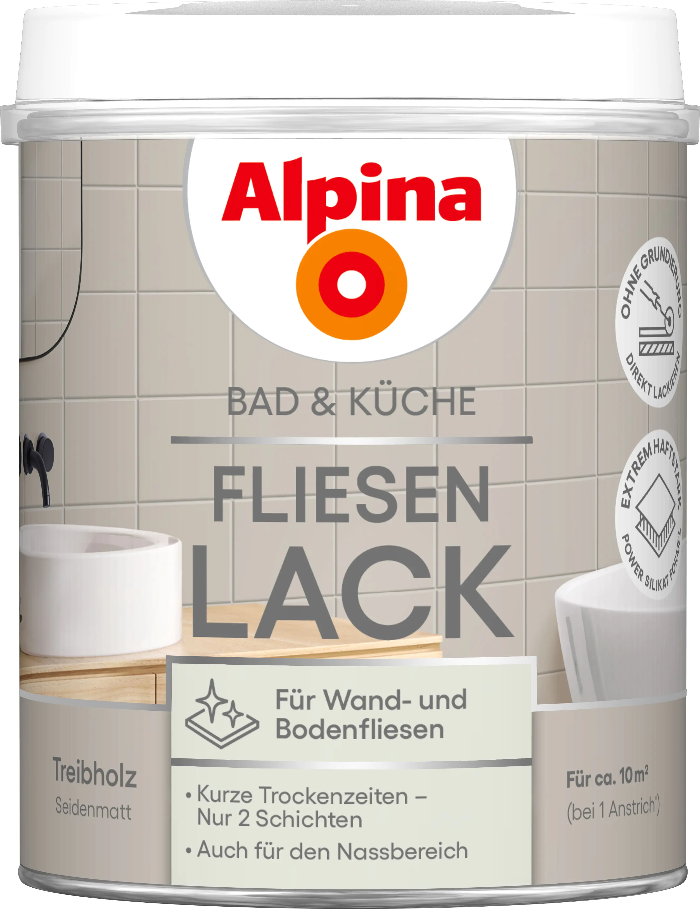 Alpina Fliesenlack Bad & Küche 2K Treibholz 750 ml