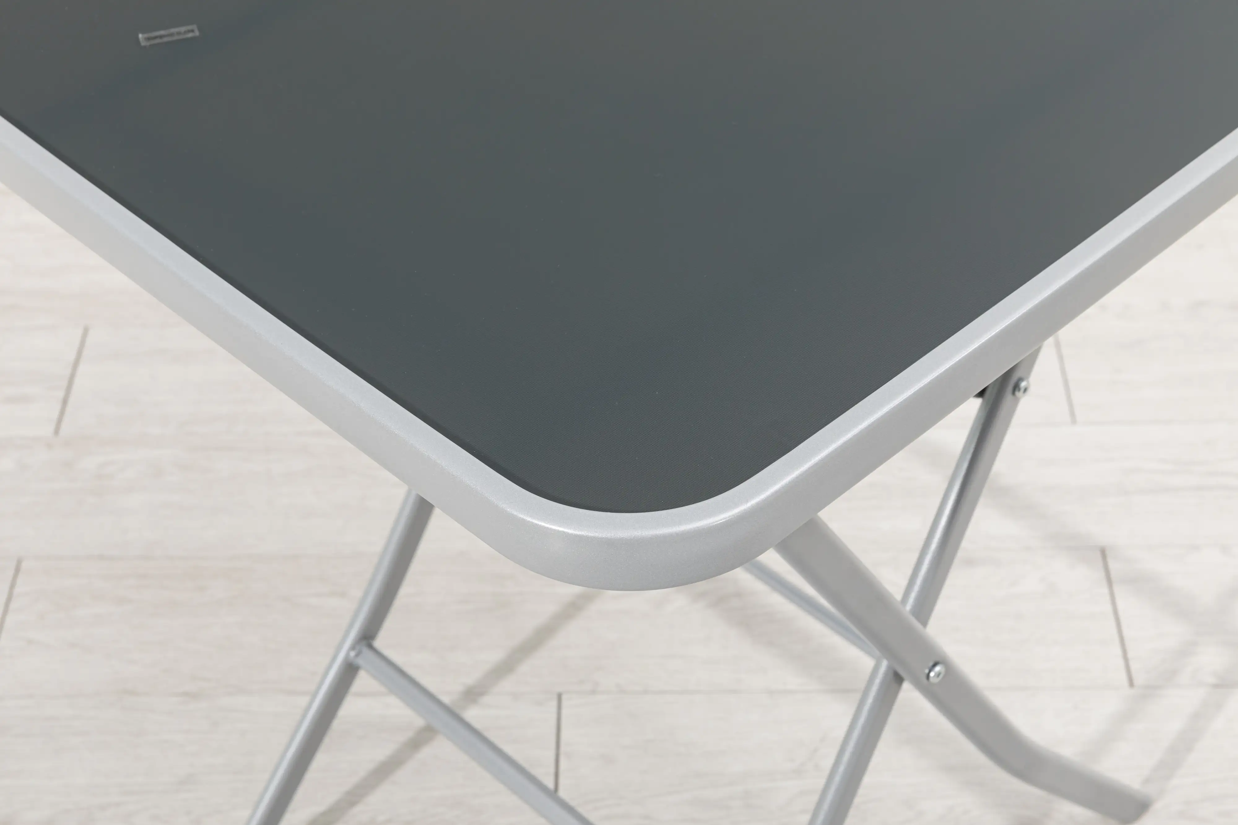 TrendLine Glastisch Terni 60 x 60 x 71 cm, quadratisch, silber, grau