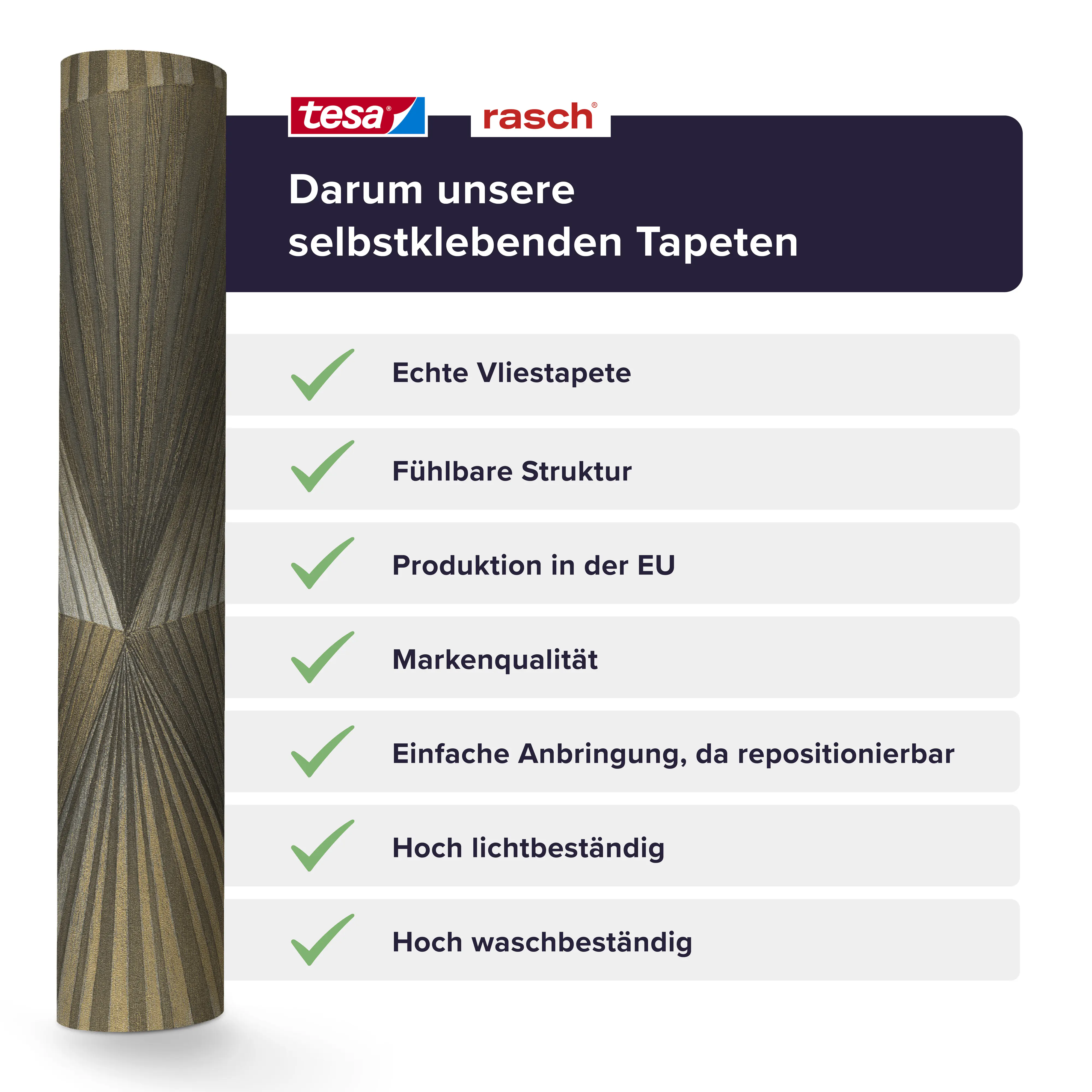 Tesa x Rasch selbstklebende Vliestapete Cairo Grafik anthrazit gold 6 x 0,53 m