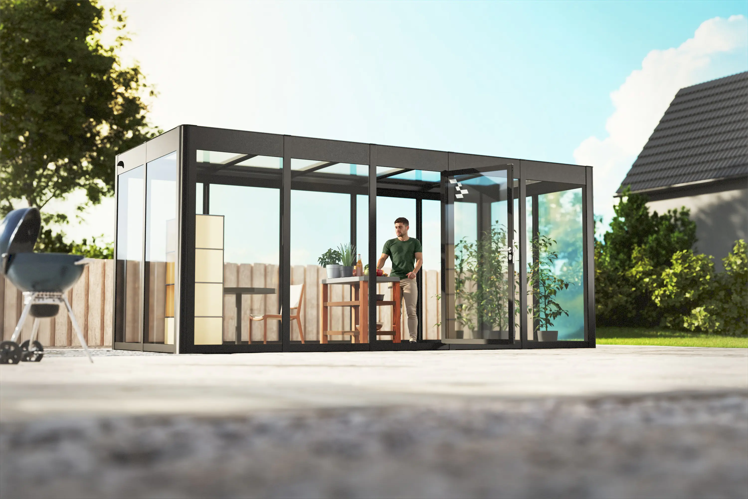 SunElements SunGarden Gartenhaus Infinity 5.2 548 x 233 cm anthrazit-metallic