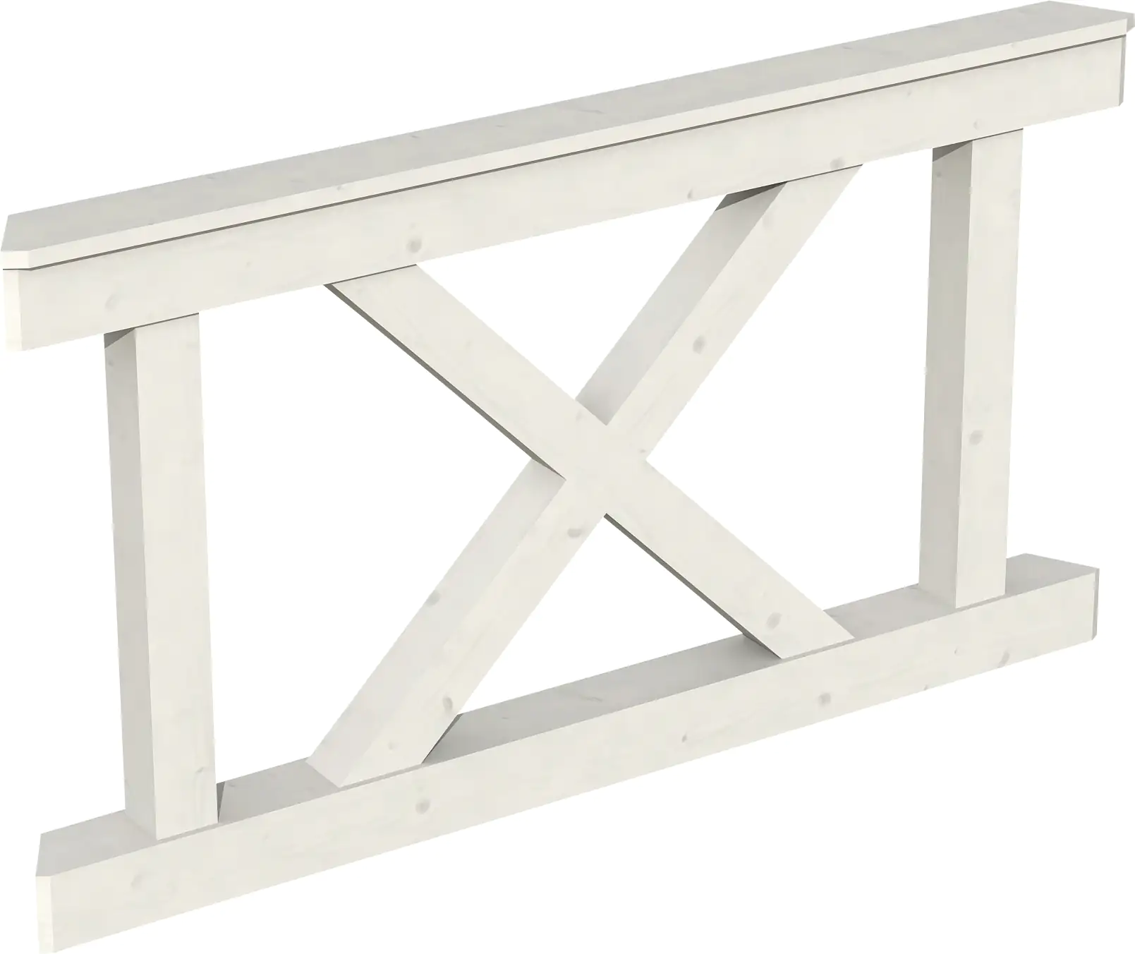 SKAN HOLZ Brüstung Andreaskreuz 150 x 84 cm, Fichte, lasiert in Weiß