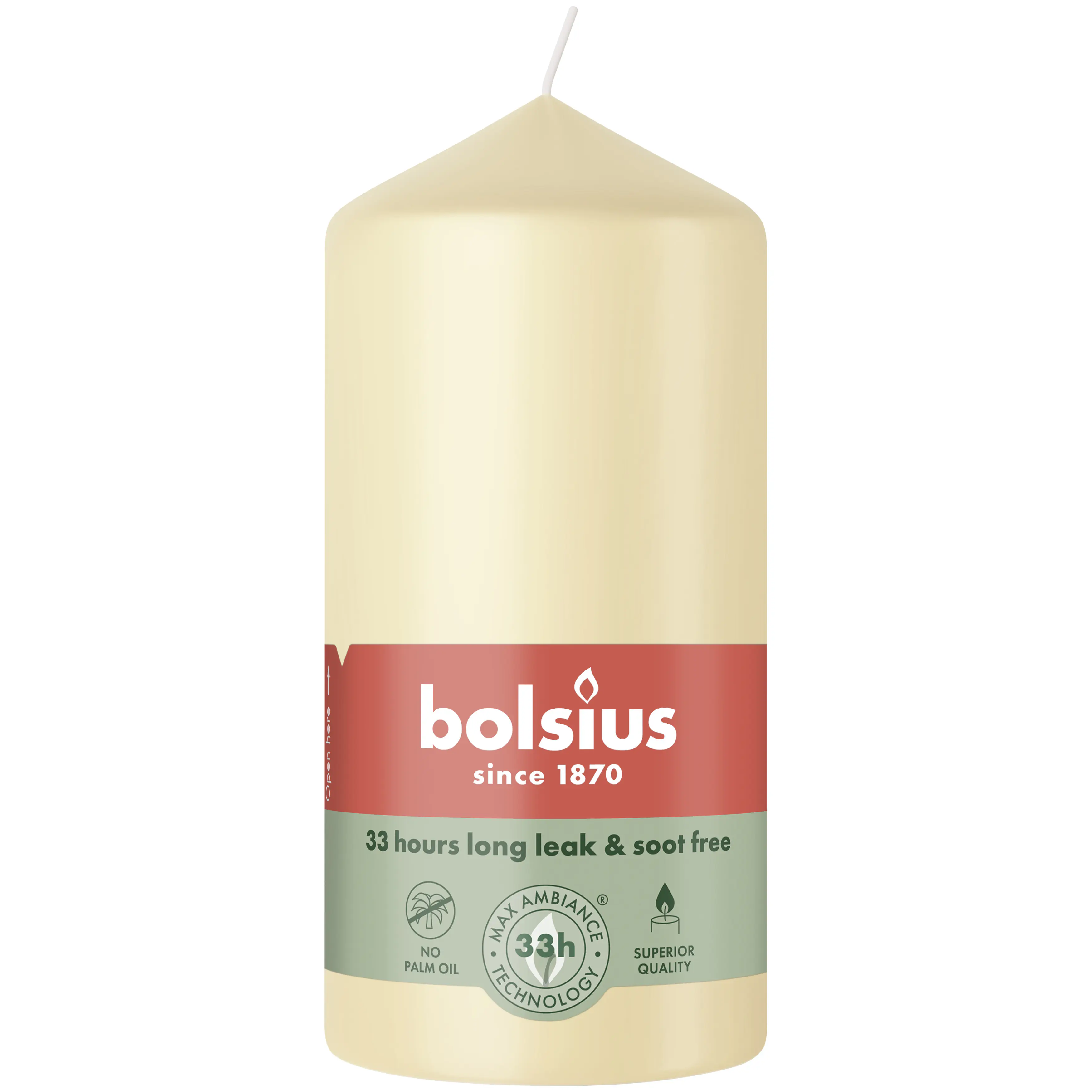 Bolsius Stumpenkerze beige 12 cm Ø 5,8 cm 