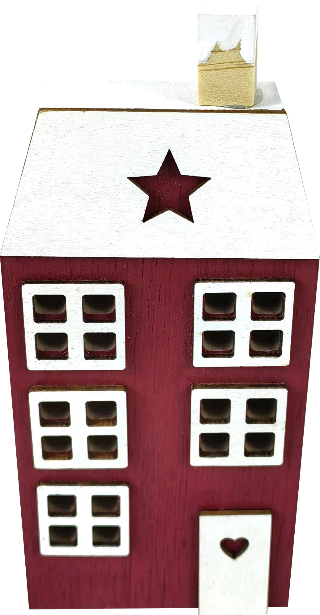 TrendLine Deko Holzhaus Weihnachten 26 x 23 x 26 cm rot-weiß TrendLine Deko Holzhaus Weihnachten 26 x 23 x 26 cm rot-weiß