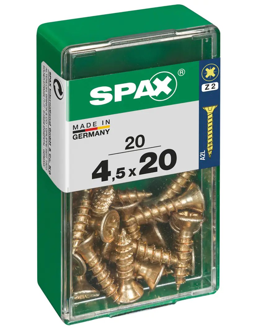Spax Universalschrauben 4.5 x 20 mm PZ 2 - 20 Stk. Spax Universalschrauben 4.5 x 20 mm PZ 2 - 20 Stk.