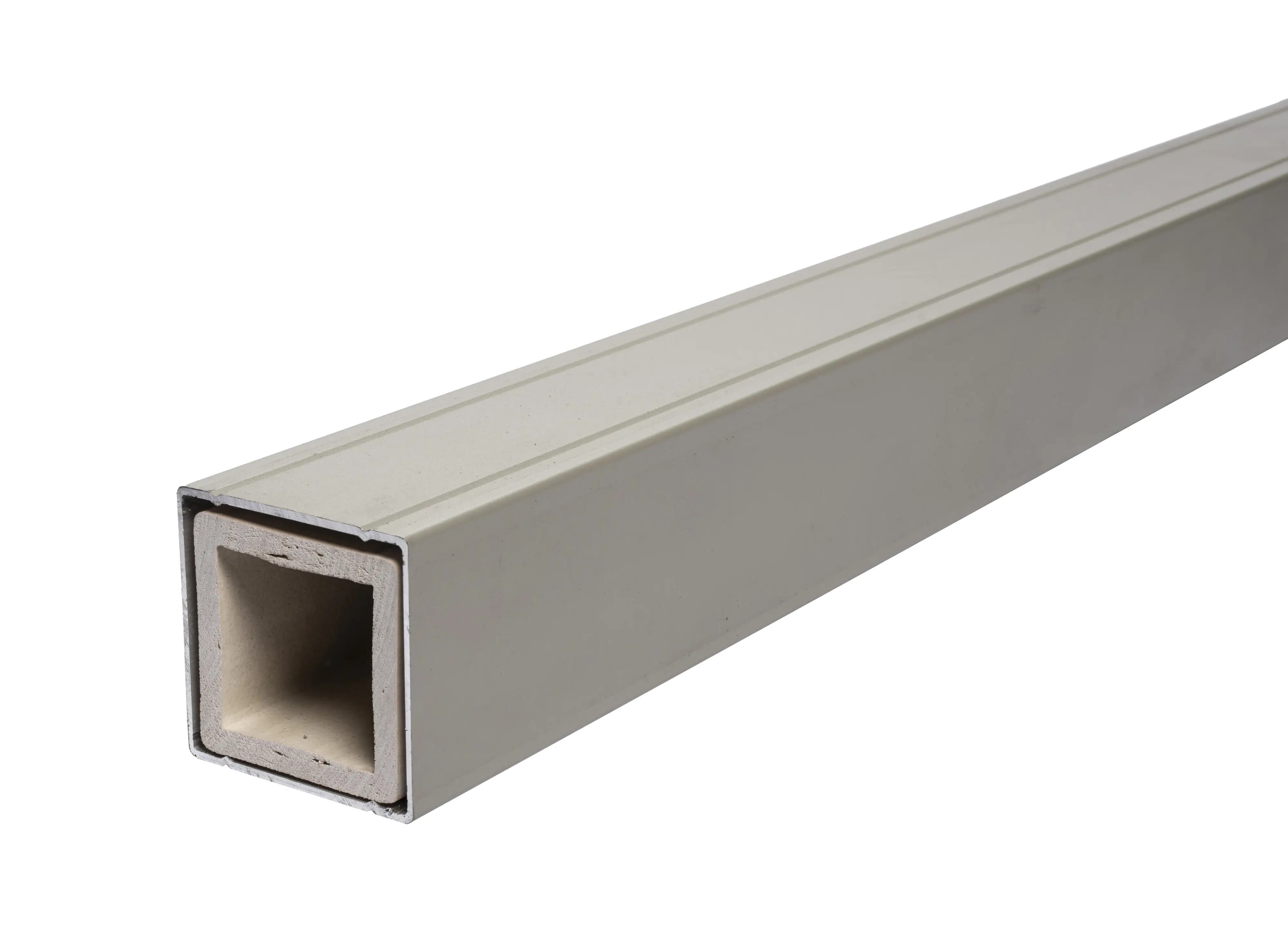 elephant Alupfosten 265 x 6,8 x 6,8 grau mit Abdeckung