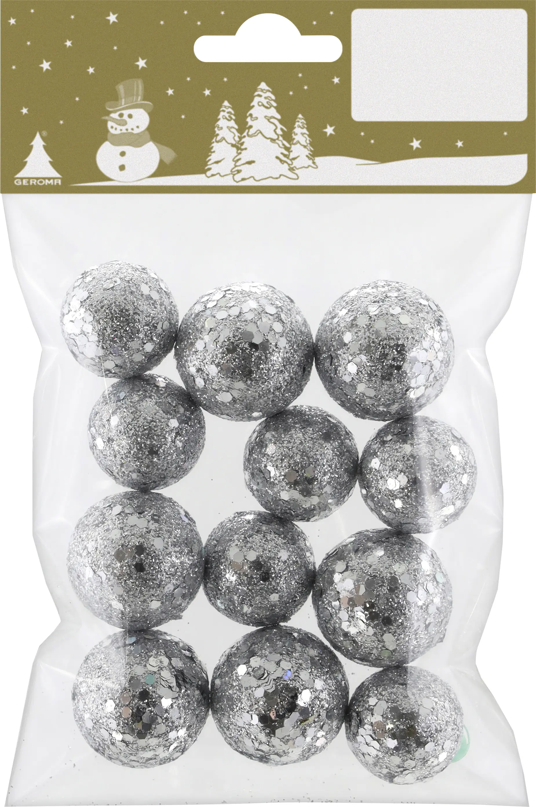 Weihnachtsdeko Kugel aus Styropor Ø 2 & 3 cm silber - 12 Stück