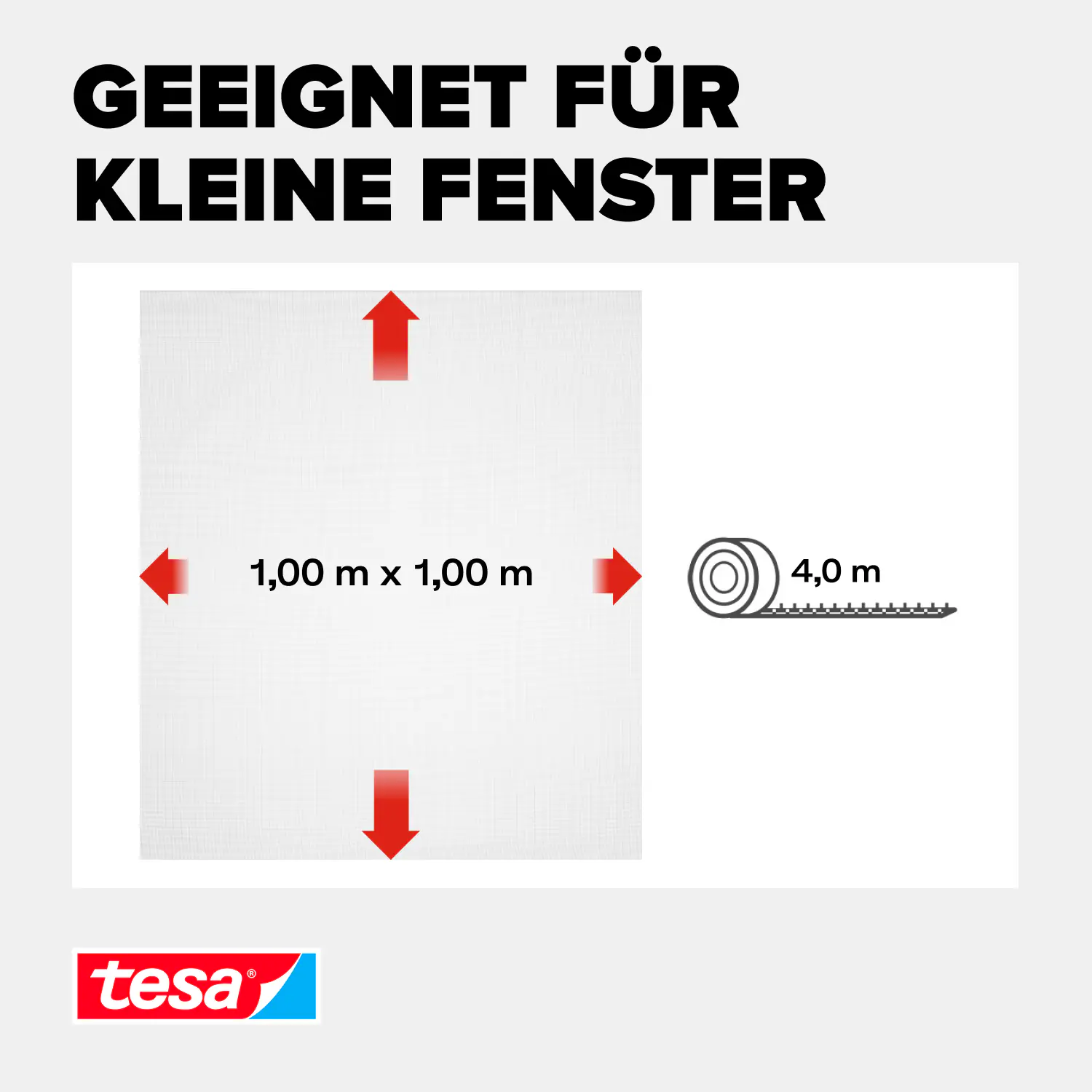 tesa Fliegengitter 100 x 100 cm weiß individuell kürzbar