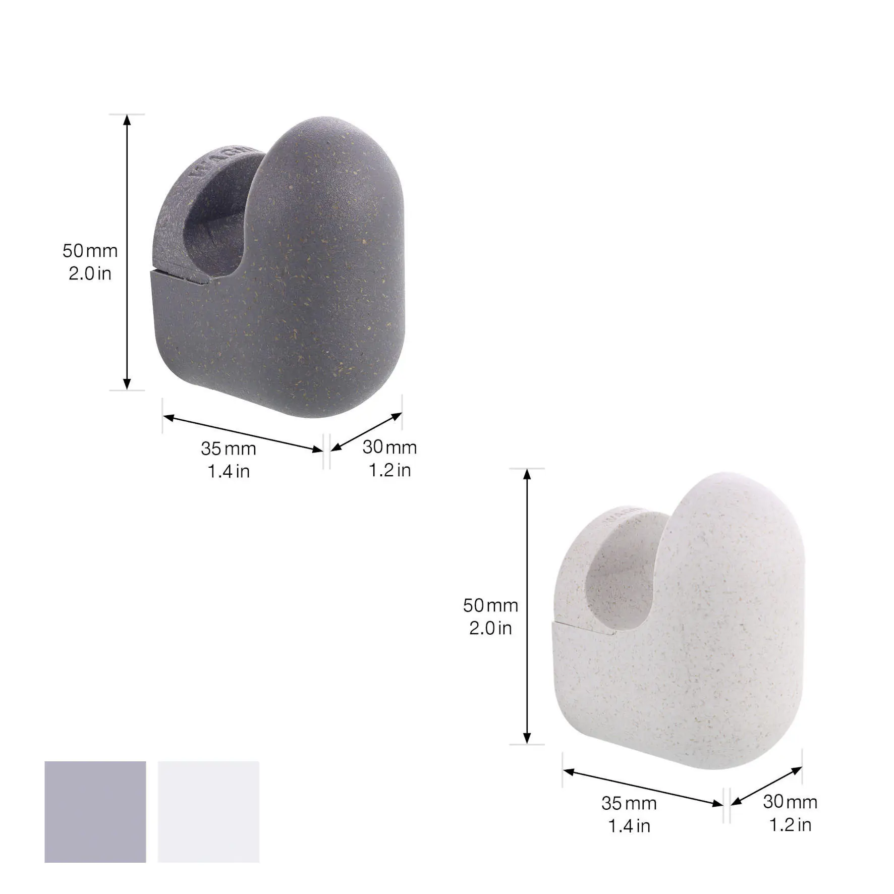 Wagner Wandhaken-Set hooks4home Pill Tragkraft bis 2 kg Bio Kunststoff anthrazit beige 4 Stück