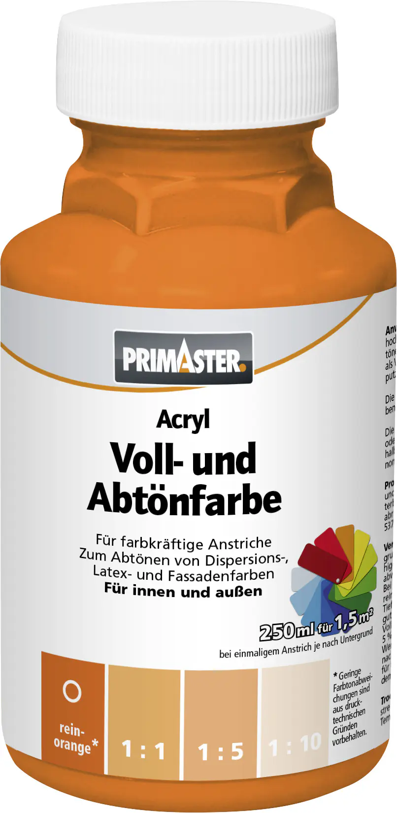Primaster Voll- und Abtönfarbe 250 ml reinorange matt