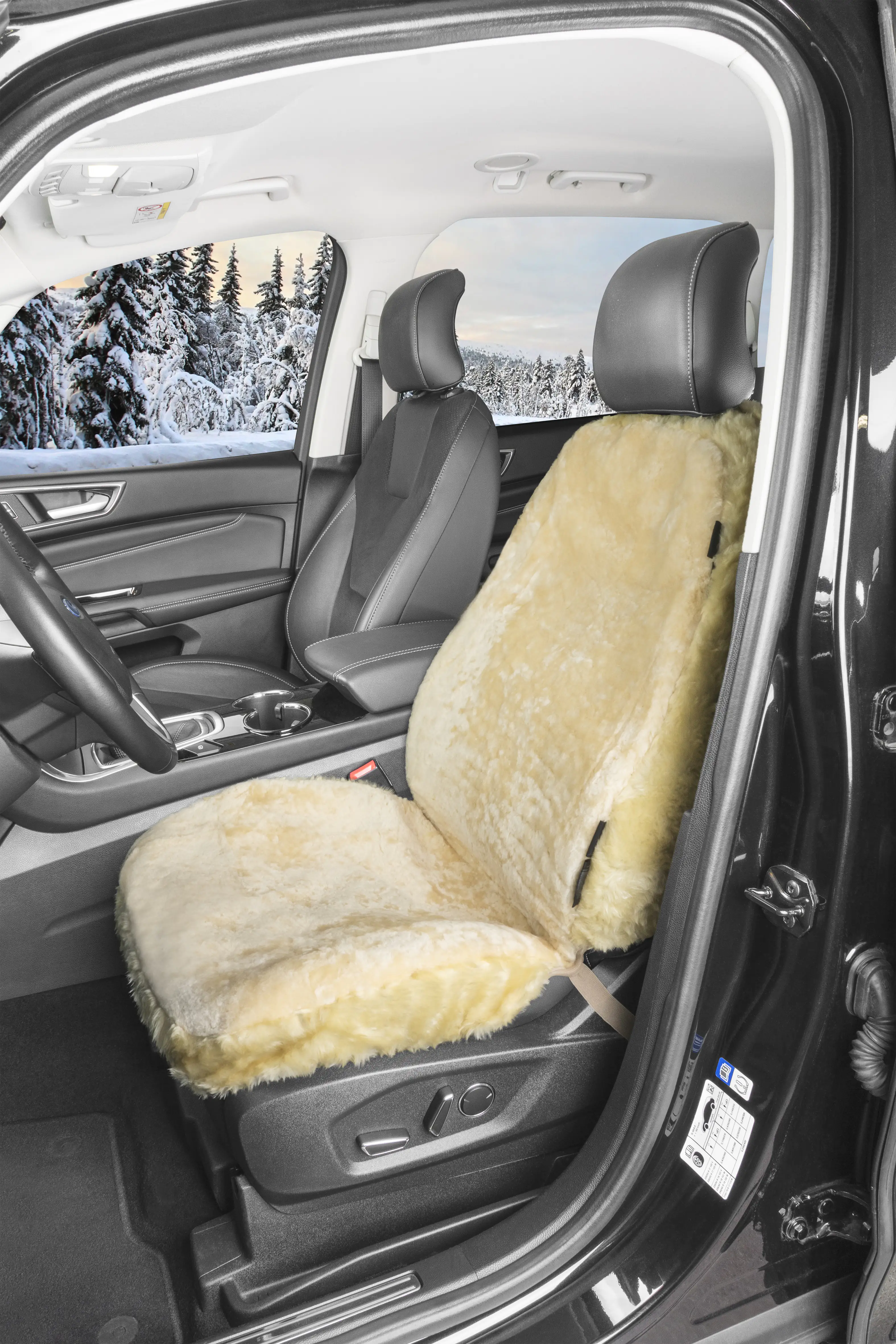 9001778200310_002 Walser Autositzbezug Lammfell Nineve beige mit ZIPP IT System 1-teilig