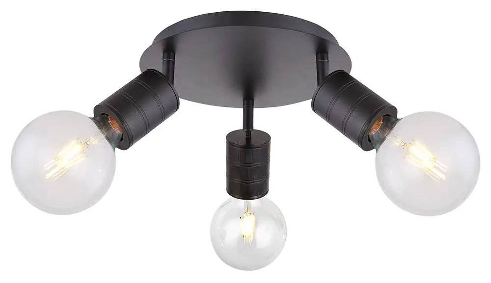 9007371406654_1 Globo 3er Spot Hermine schwarz 28 cm E27, max. 60 W