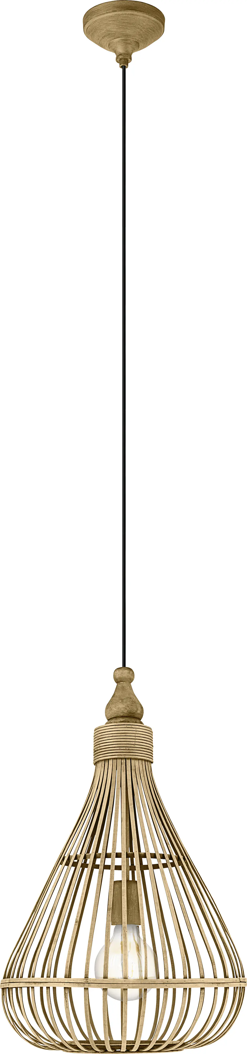 Eglo Pendelleuchte Amsfield braun Holz Ø 35 cm E27, max. 60 W