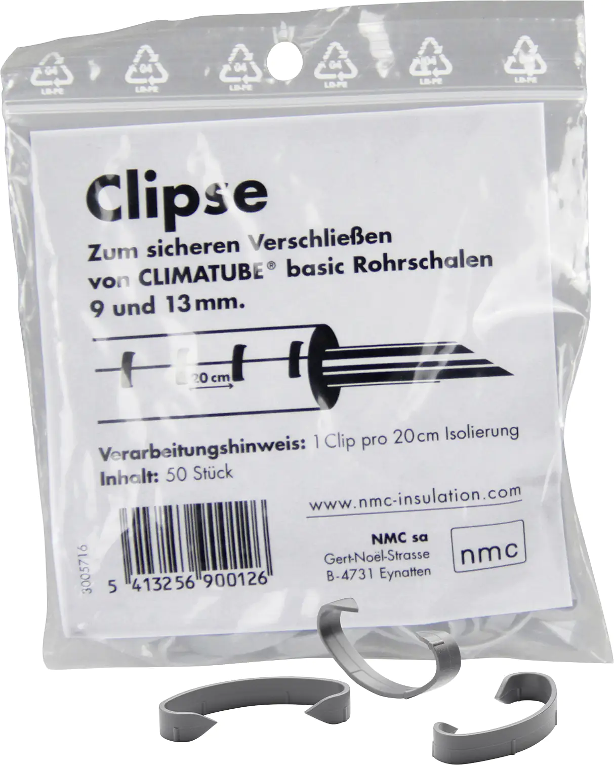 Rohrisolierungs-Clipse PI 50 Stück Rohrisolierungs-Clipse PI 50 Stück