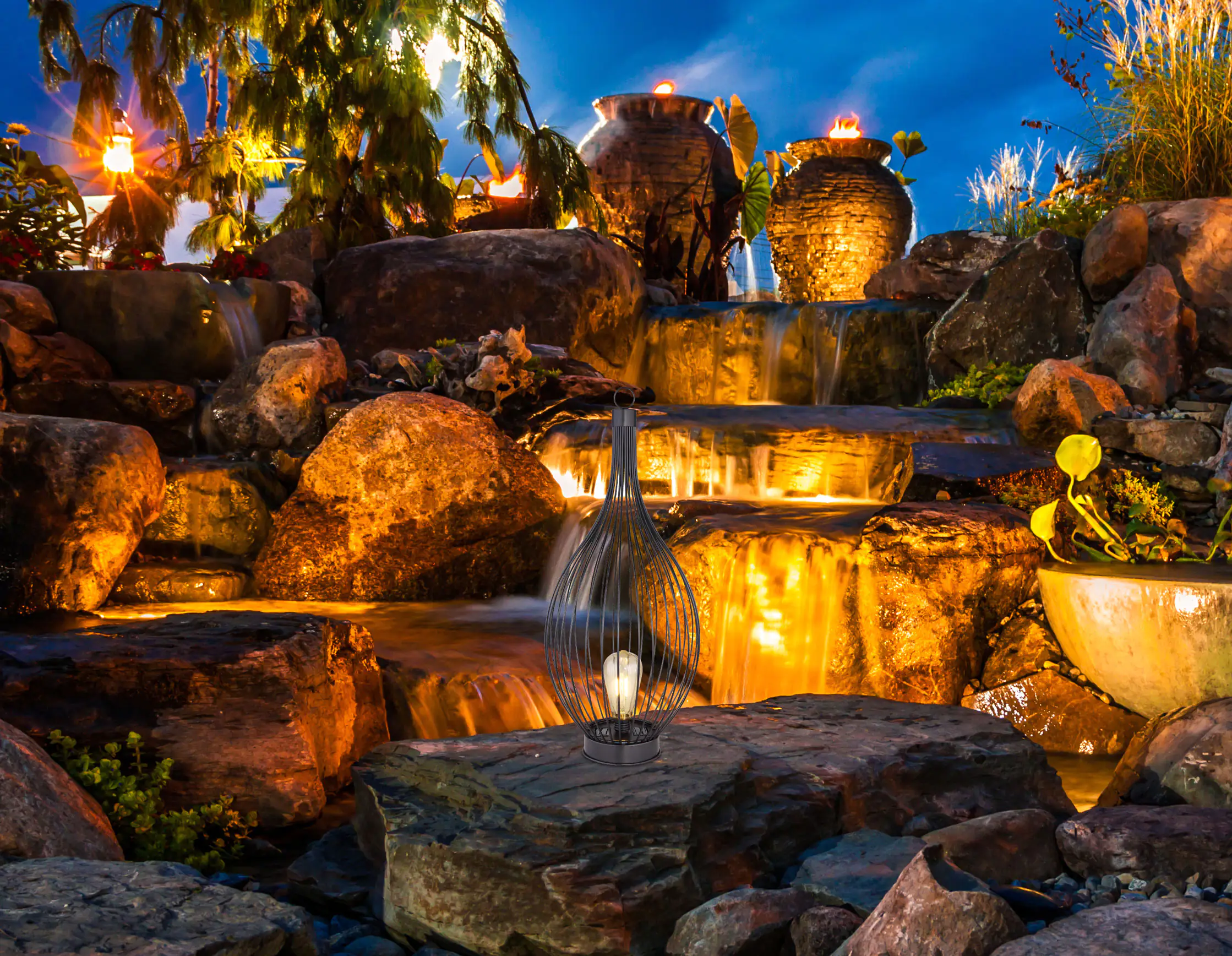 Globo Solarleuchte schwarz amber