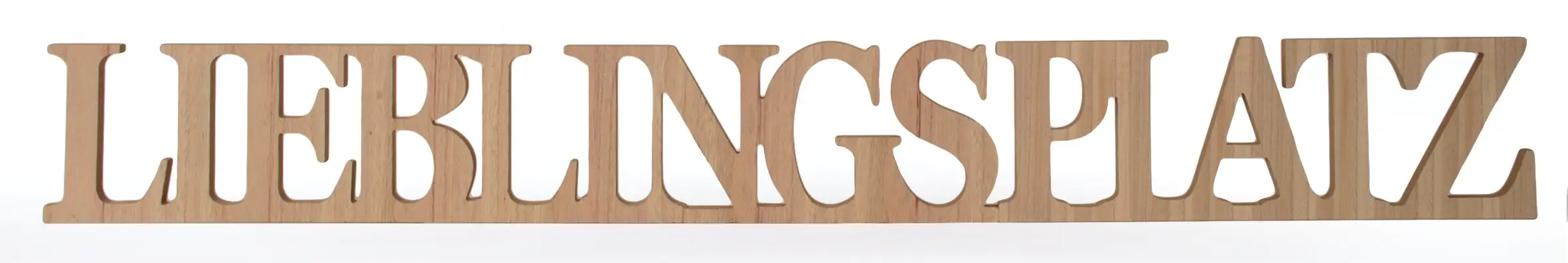 Schriftzug XL Lieblingsplatz Holz  74,5x29x1,8 cm