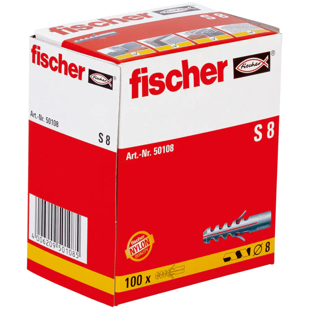 Fischer Dübel S 8.0 x 40 mm - 100 Stück Fischer Dübel S 8.0 x 40 mm - 100 Stück