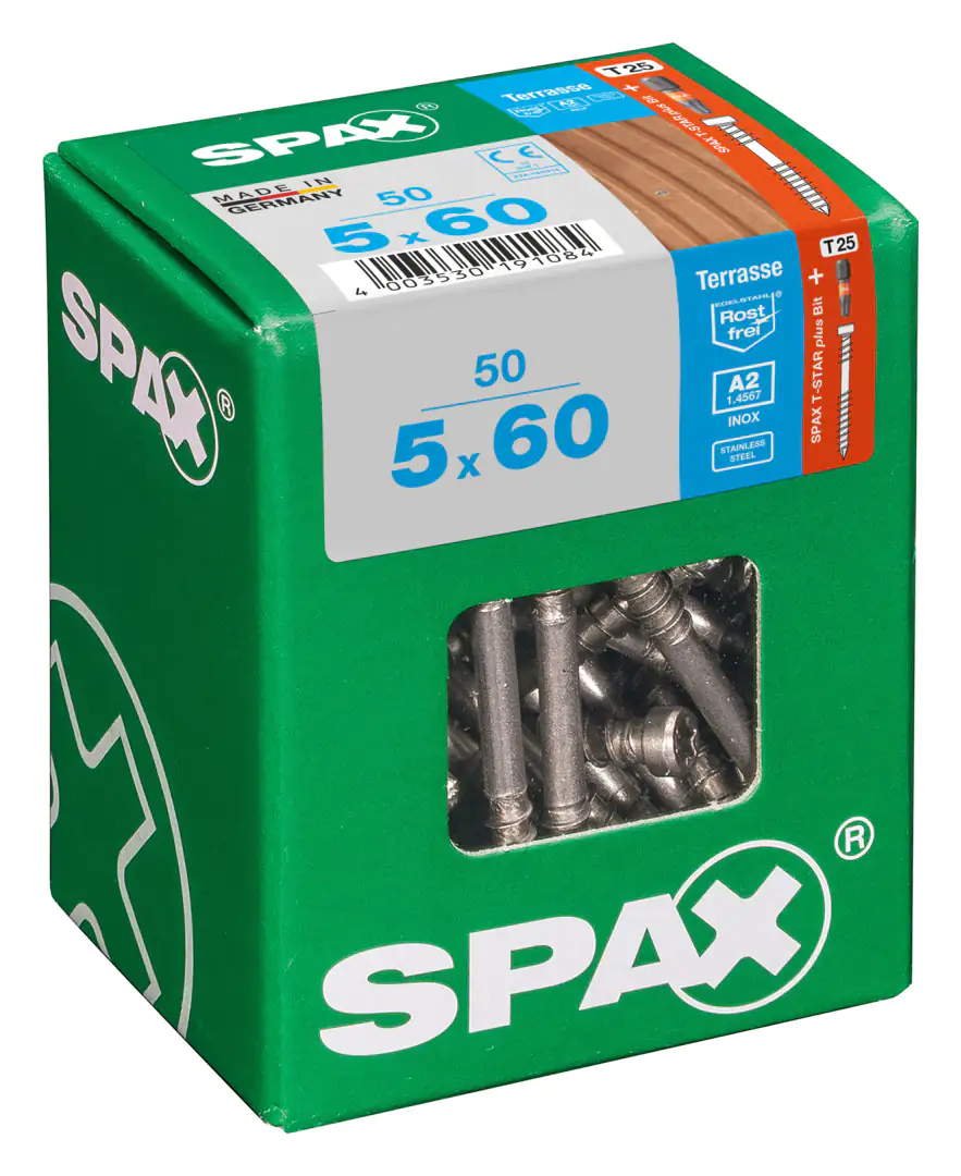 Spax Terrassenschrauben 5.0 x 60 mm TX 25 - 50 Stk.