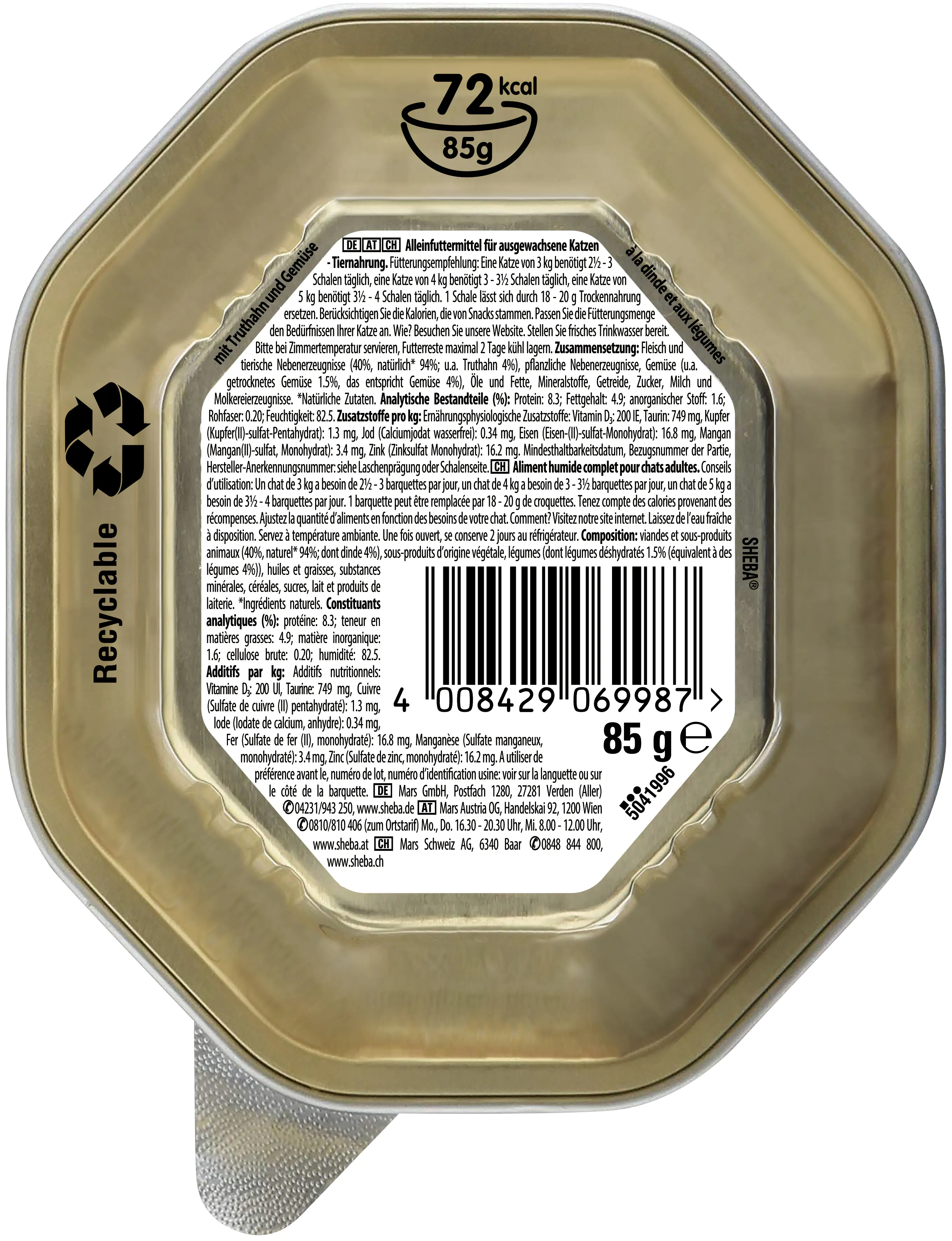 Sheba-Katzennassfutter - Sauce Speciale Truthahn 85 g, Pute und Gemüse Sheba-Katzennassfutter - Sauce Speciale Truthahn 85 g, Pute und Gemüse