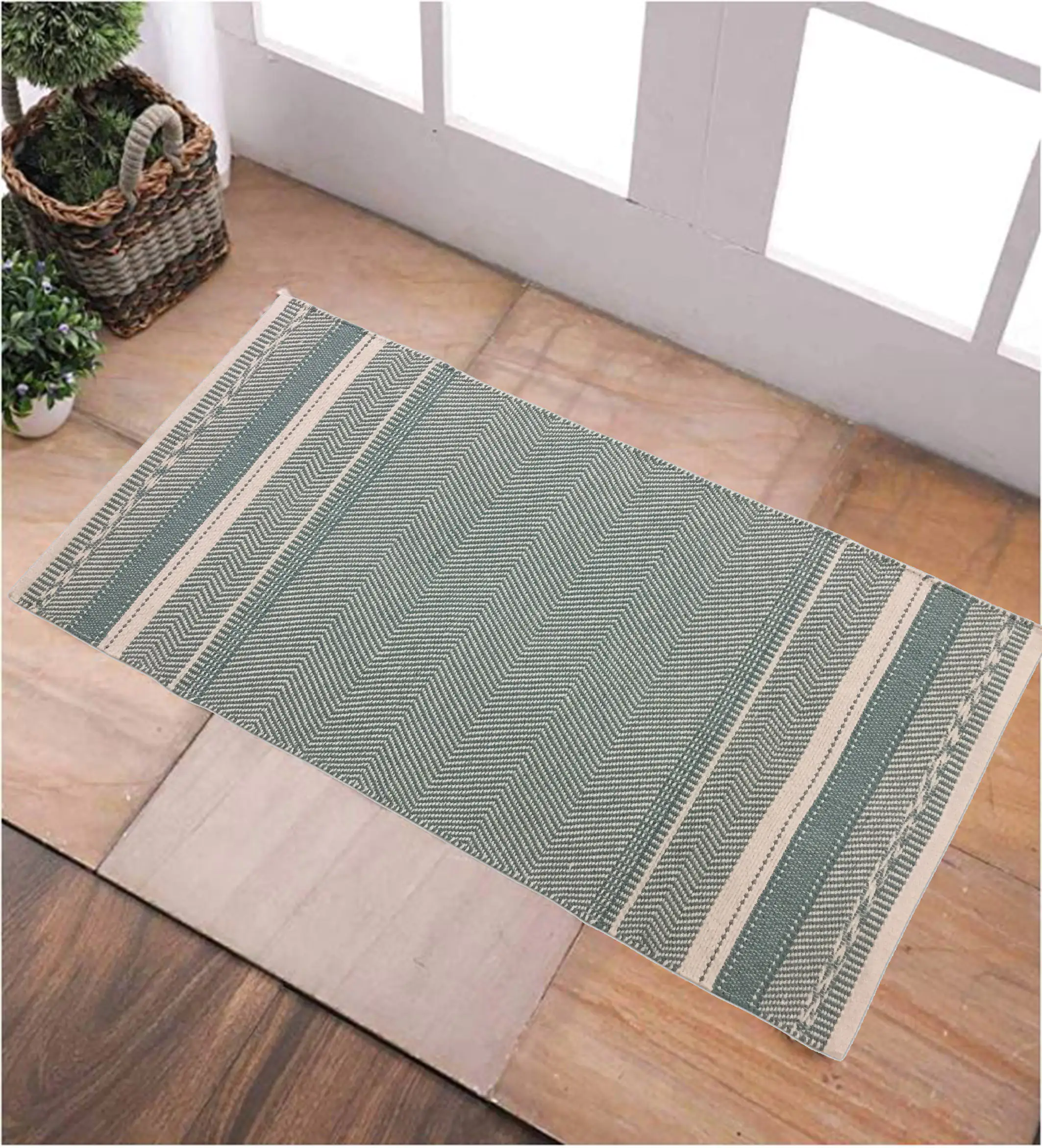 TrendLine Flachwebteppich Bali mint-creme, 60x 100 cm