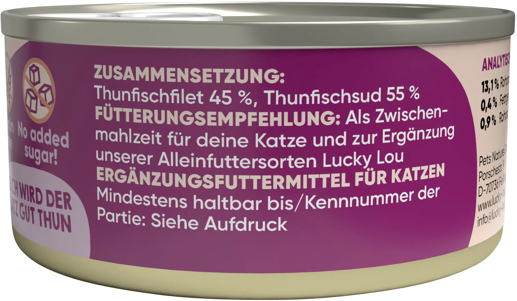 Lucky Lou Extrafood Thunfischfilet in Brühe 70g Lucky Lou Extrafood Thunfischfilet in Brühe 70g