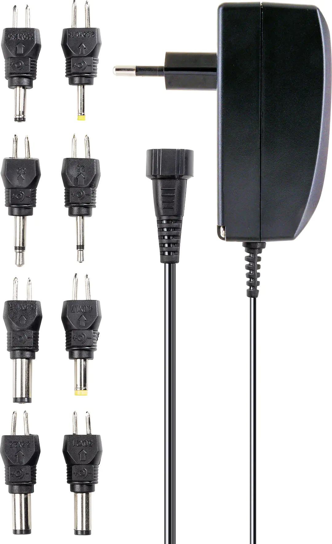 Schwaiger Steckernetzgerät Universal 3V / 12V, 2 m Zuleitung, schwarz