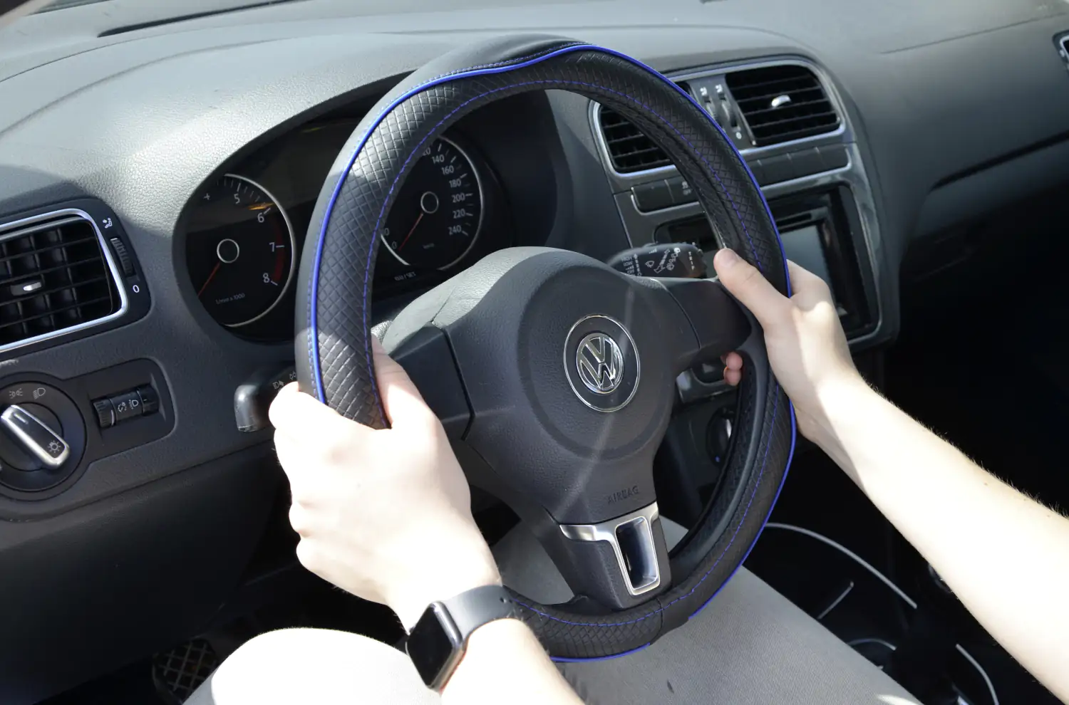 Cartrend Lenkradhülle Performance blau