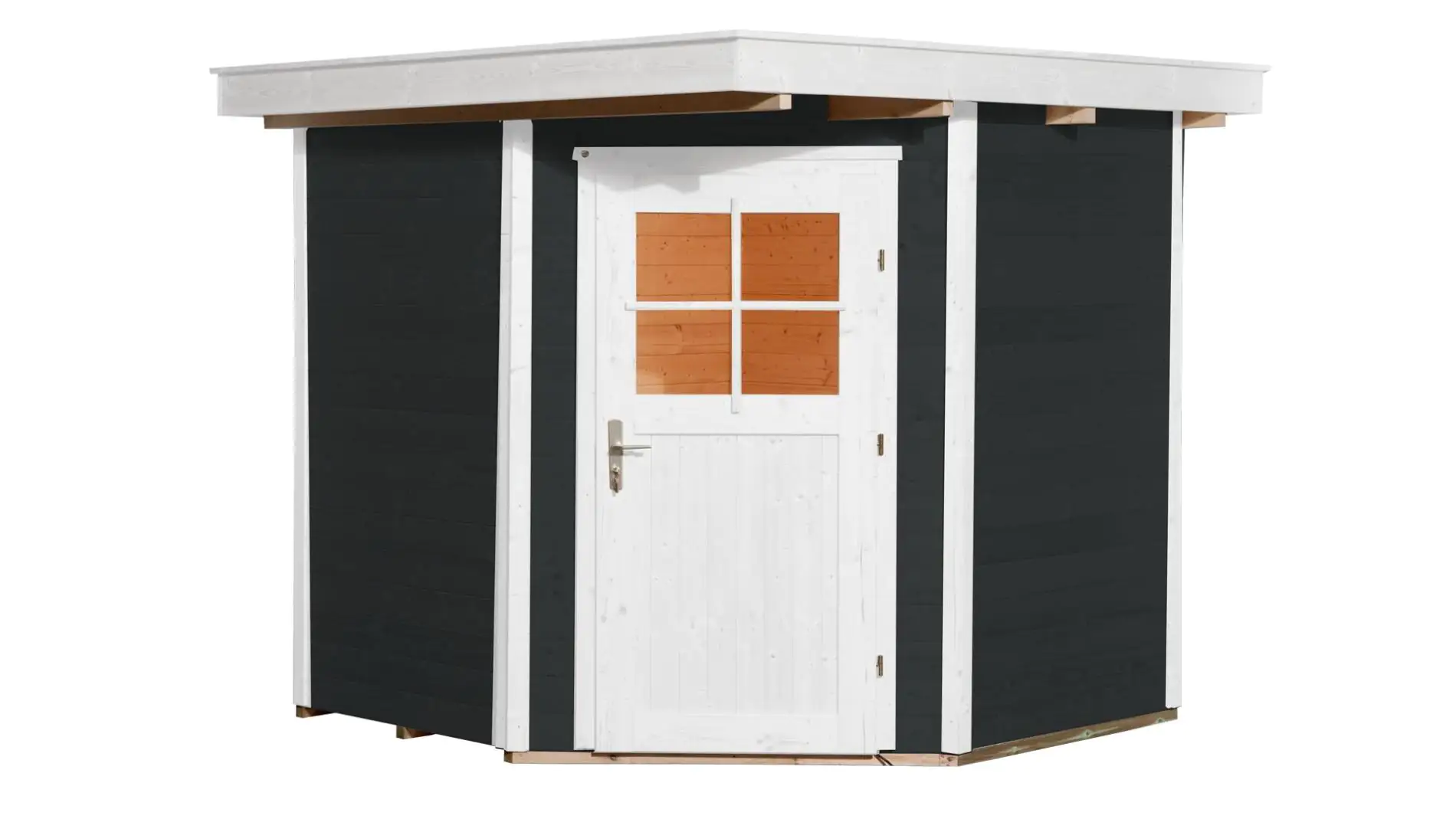 Weka Gartenhaus Nantje 239 x 235 cm anthrazit mit Fußboden