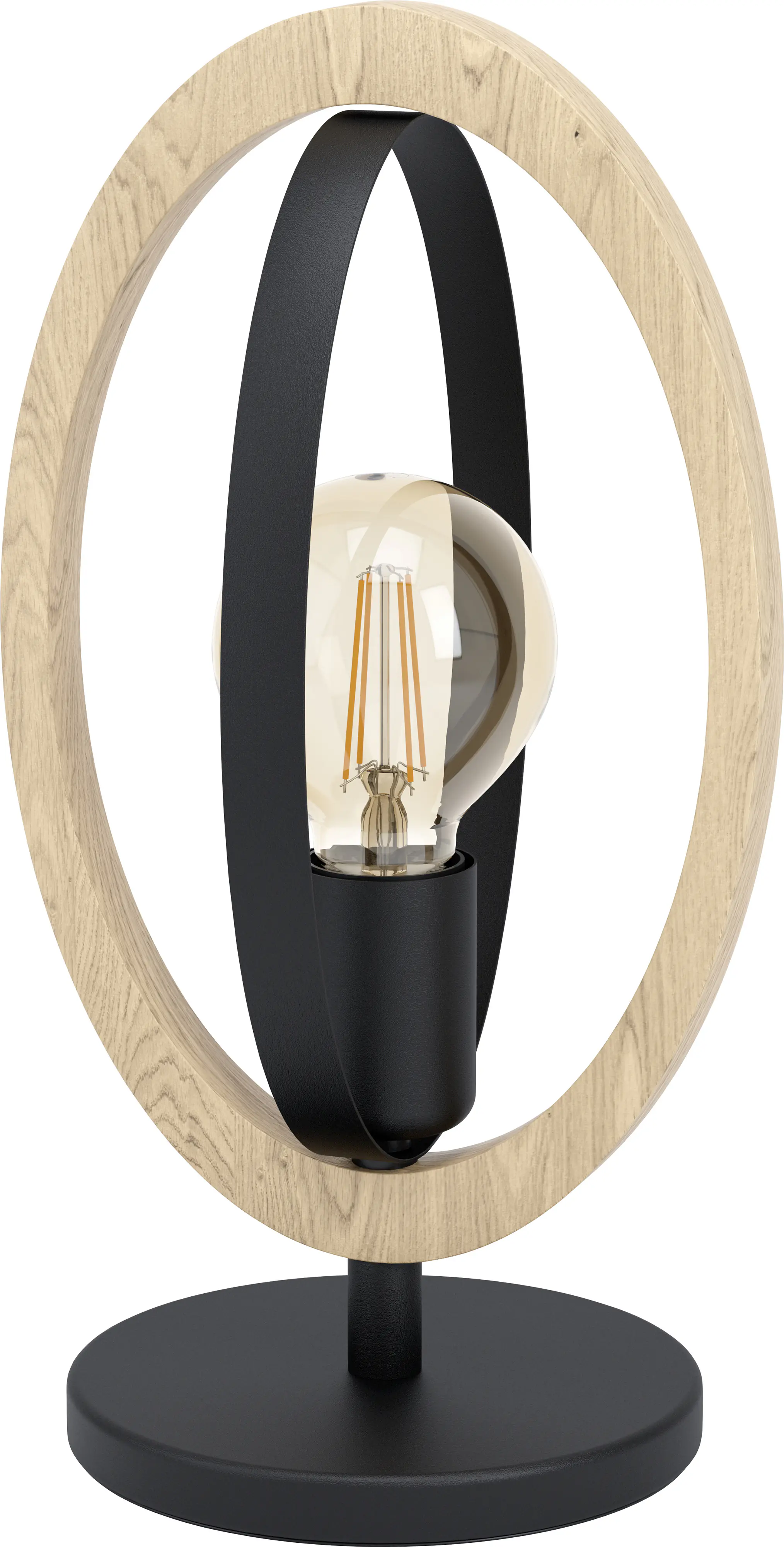 Eglo Tischleuchte Basildon schwarz-braun 34,5 x 16 cm E27, max. 60 W