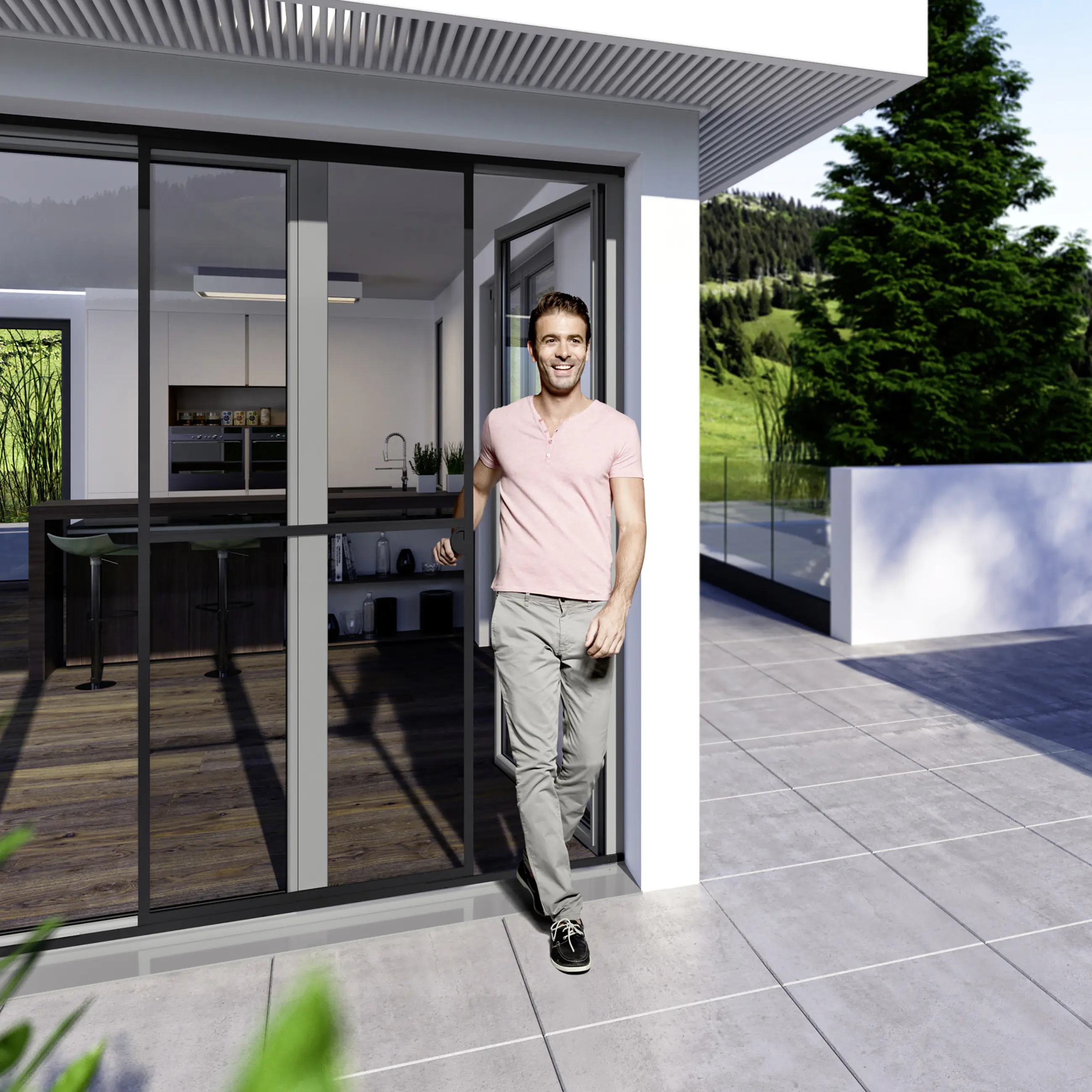 Windhager IS Maß Schiebetür bis 120 x 240 cm schwarz/anthrazit