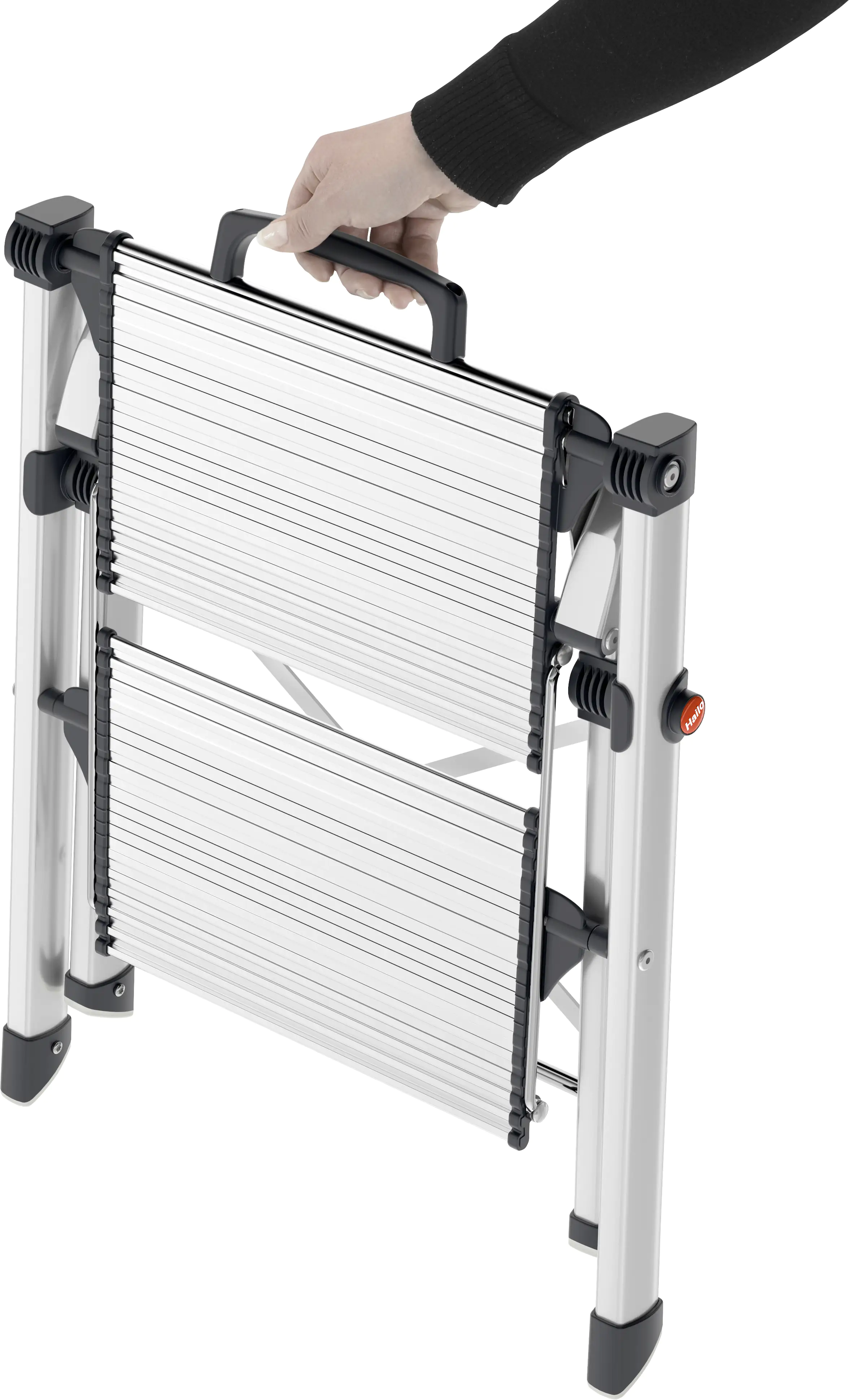 4007126043108_2261392 Hailo Aluminium-Komfort-Trittleiter MK80 ComfortLine 2,44 m