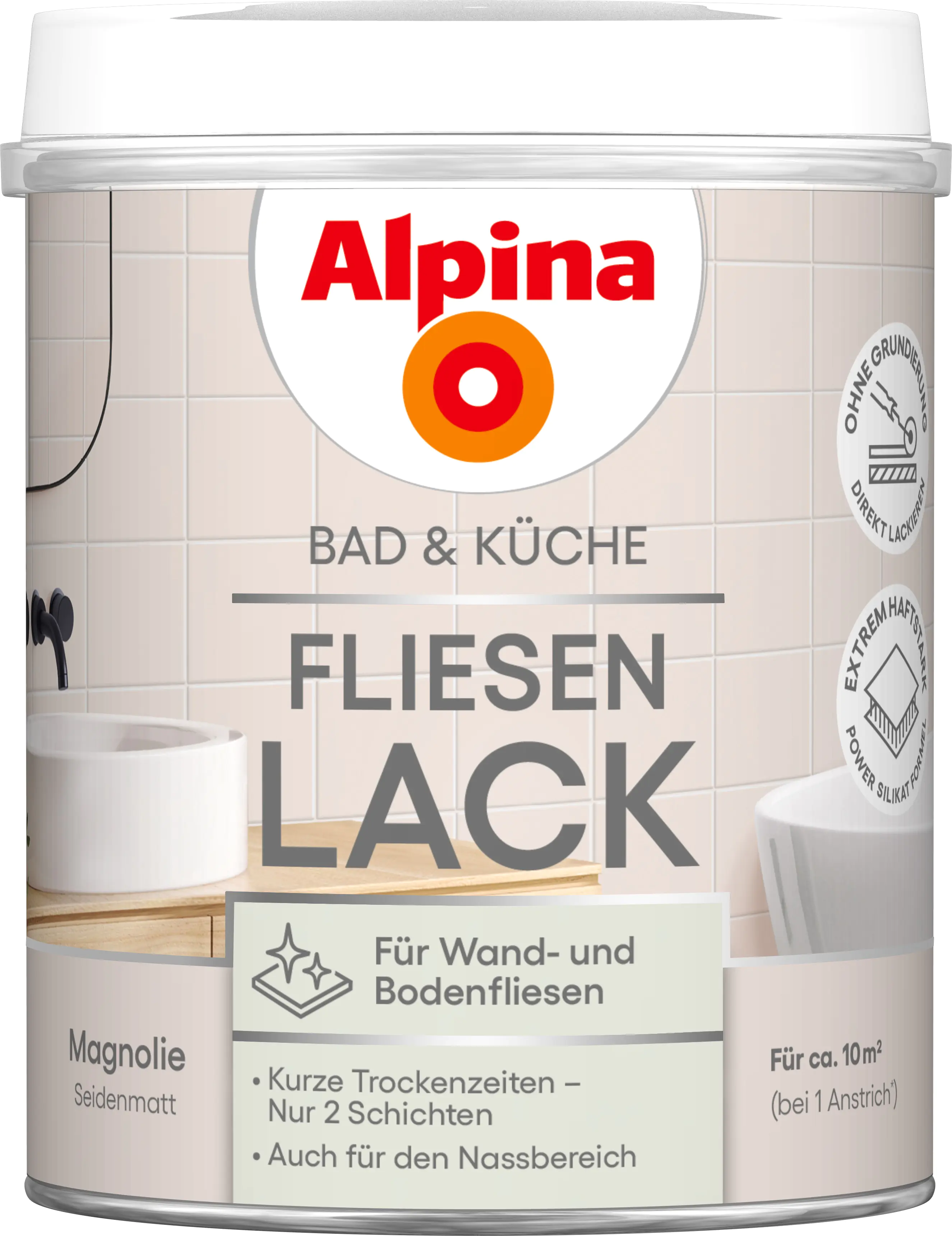 Alpina Fliesenlack Bad & Küche 2K Magnolie 750 ml