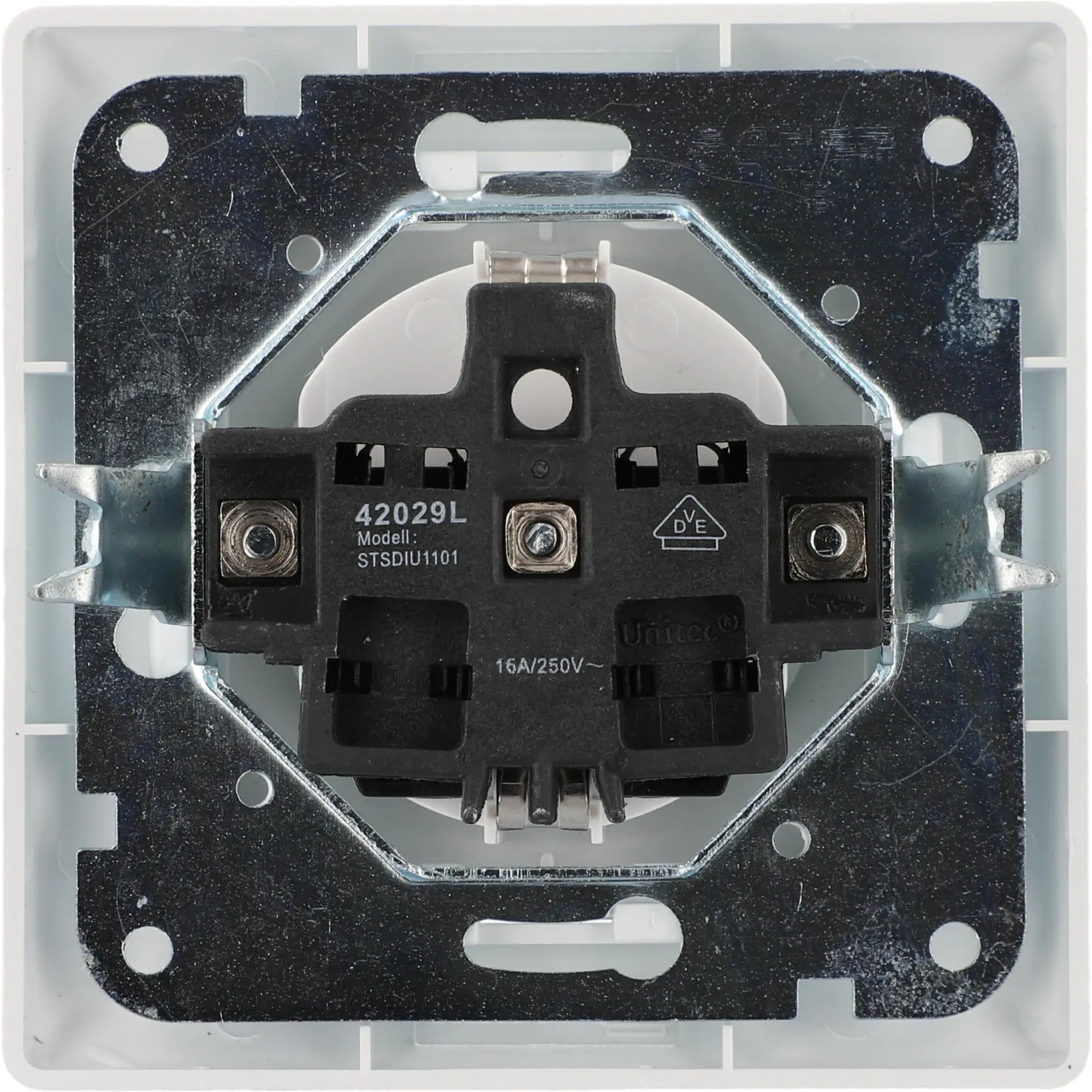 Unitec Steckdose mit Rahmen ultraweiß, Serie Genua