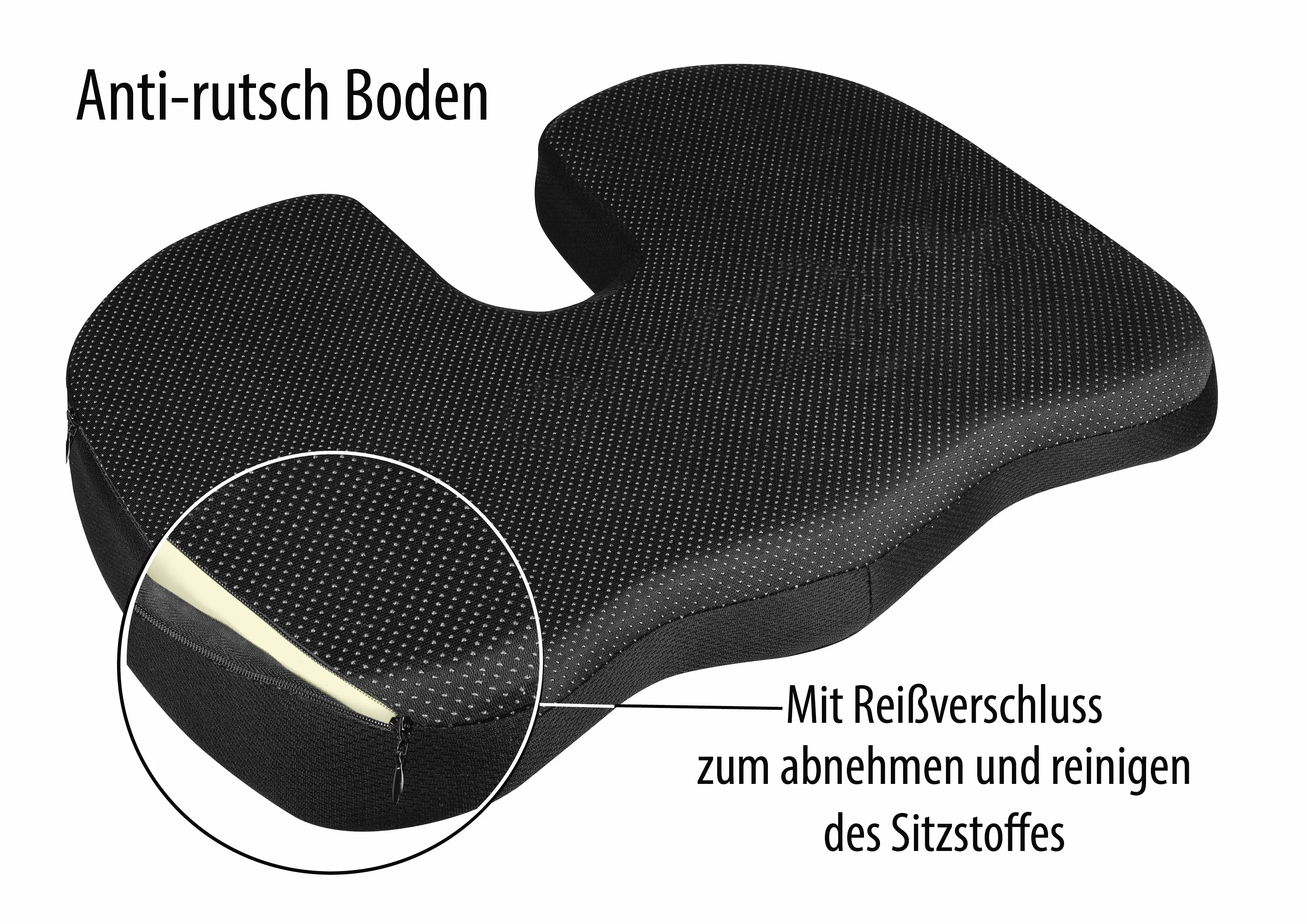 APA Sitzkissen mit Geleinlage schwarz/blau 45 x 37 cm APA Sitzkissen mit Geleinlage schwarz/blau 45 x 37 cm