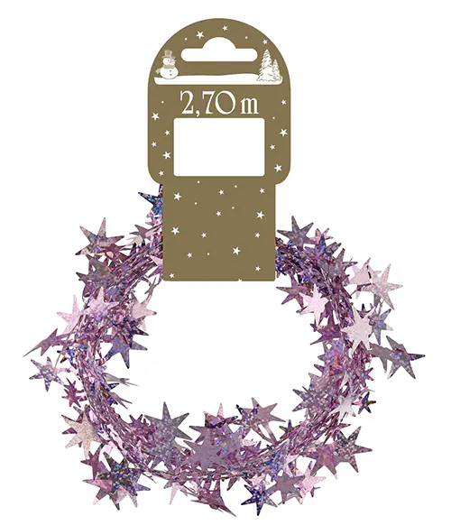 Girlande holographisch Kunststoff 270 cm rosa 