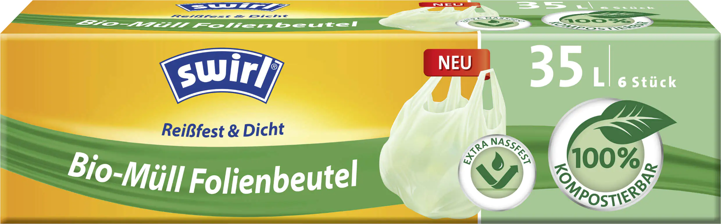 Swirl Bio-Müll-Folienbeutel mit Tragegriff 35 L 6 Stück Swirl Bio-Müll-Folienbeutel mit Tragegriff 35 L 6 Stück