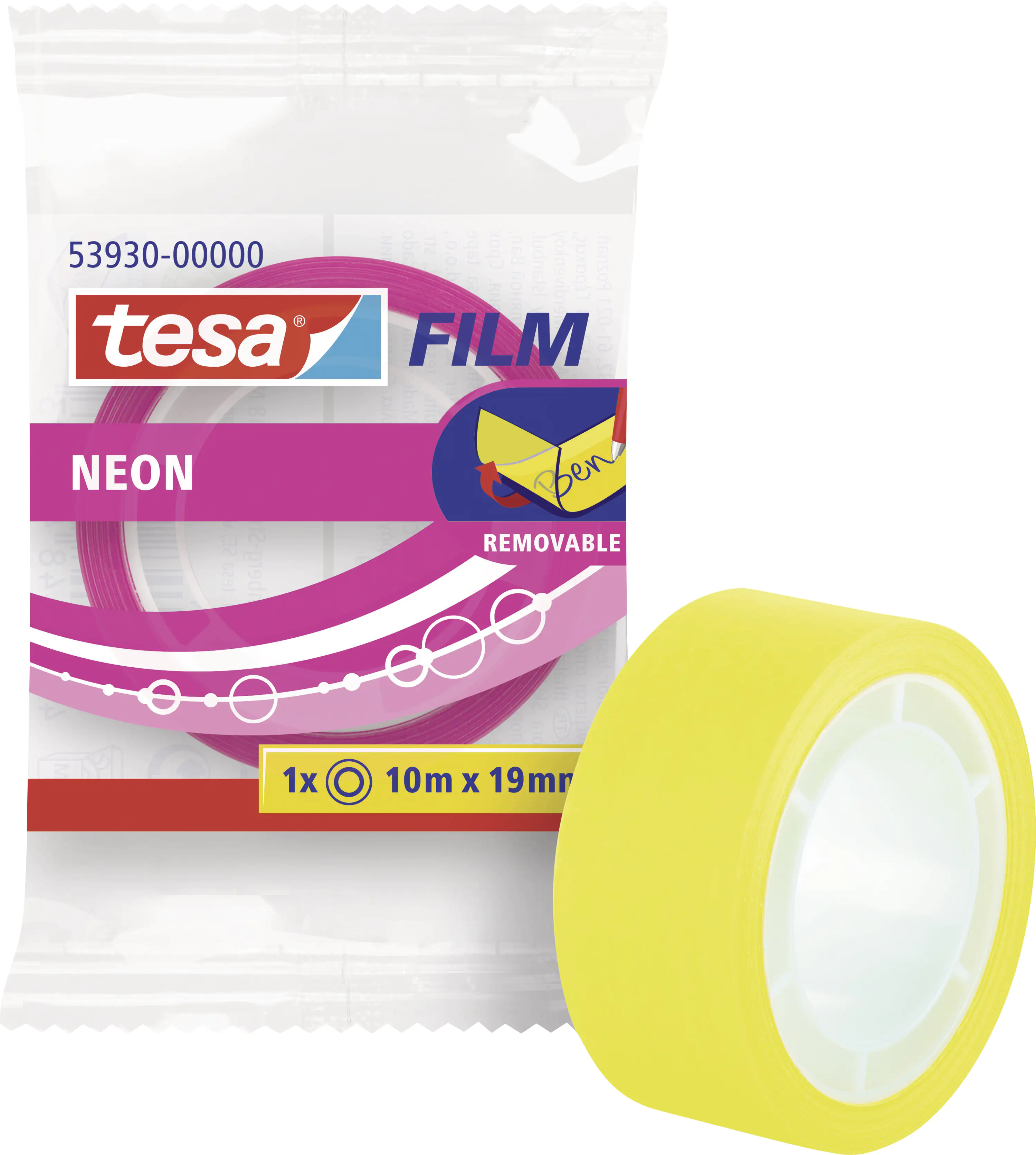 Tesa Klebefilm neon pink / gelb 10 m x 19 mm Tesa Klebefilm neon pink / gelb 10 m x 19 mm