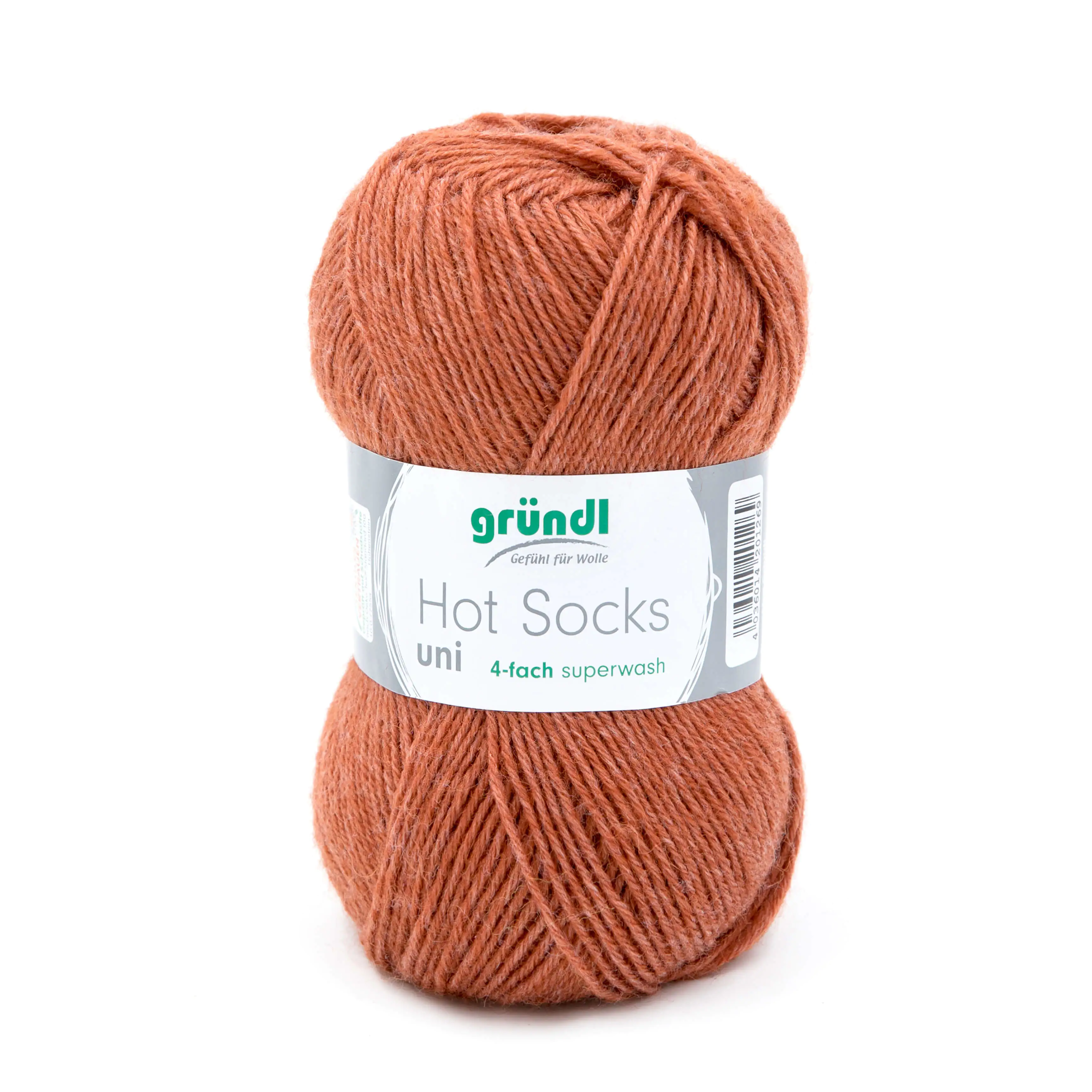 4036014201269 Gründl Wolle Hot Socks uni 50 g kupfer meliert