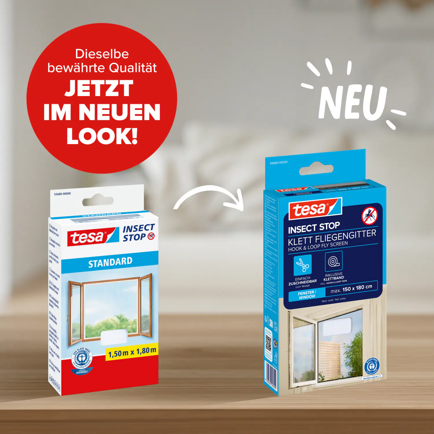 tesa Fliegengitter STANDARD 150 x 180 cm weiß individuell kürzbar