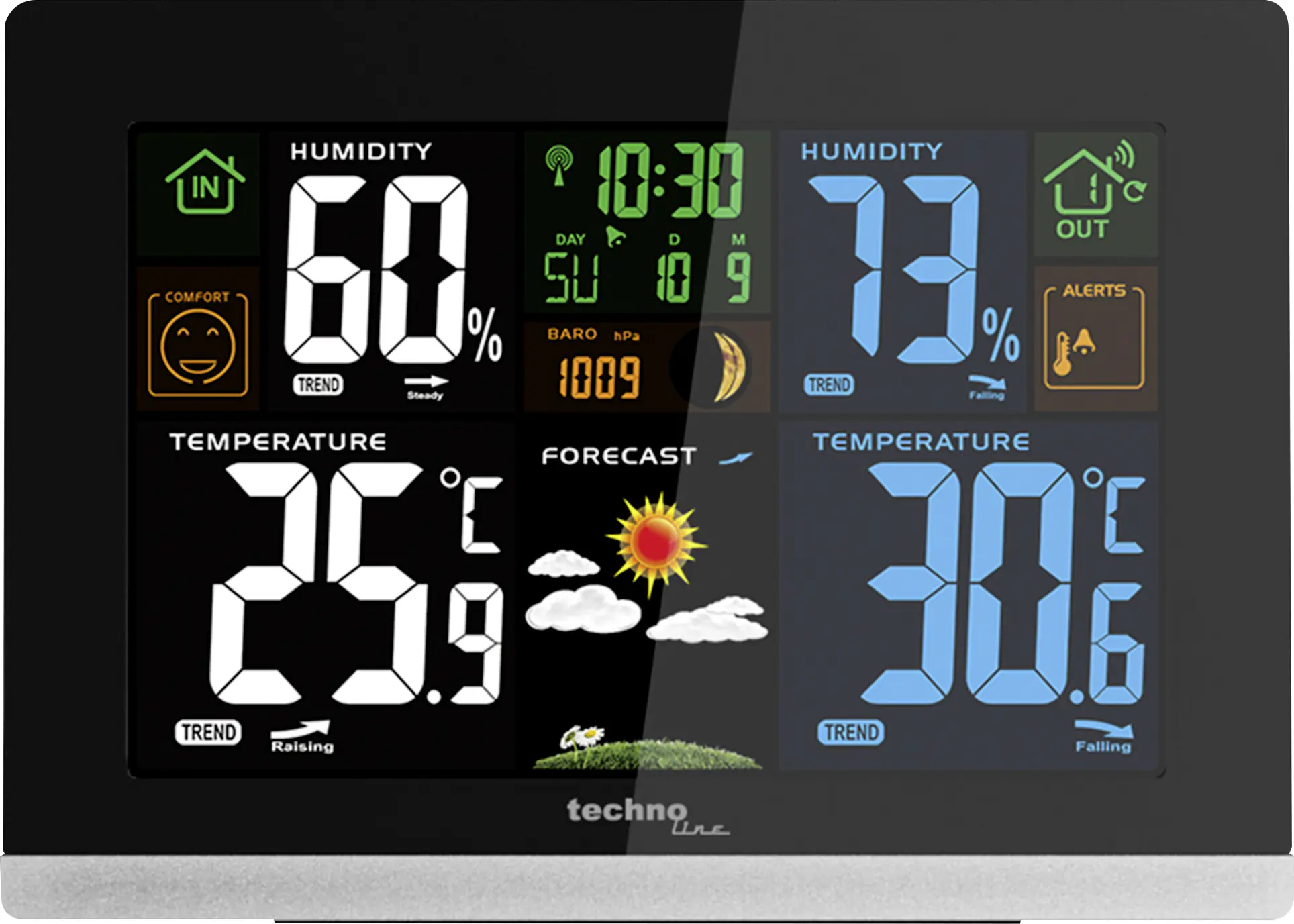 Technoline Wetterstation WS 6462 schwarz-silber