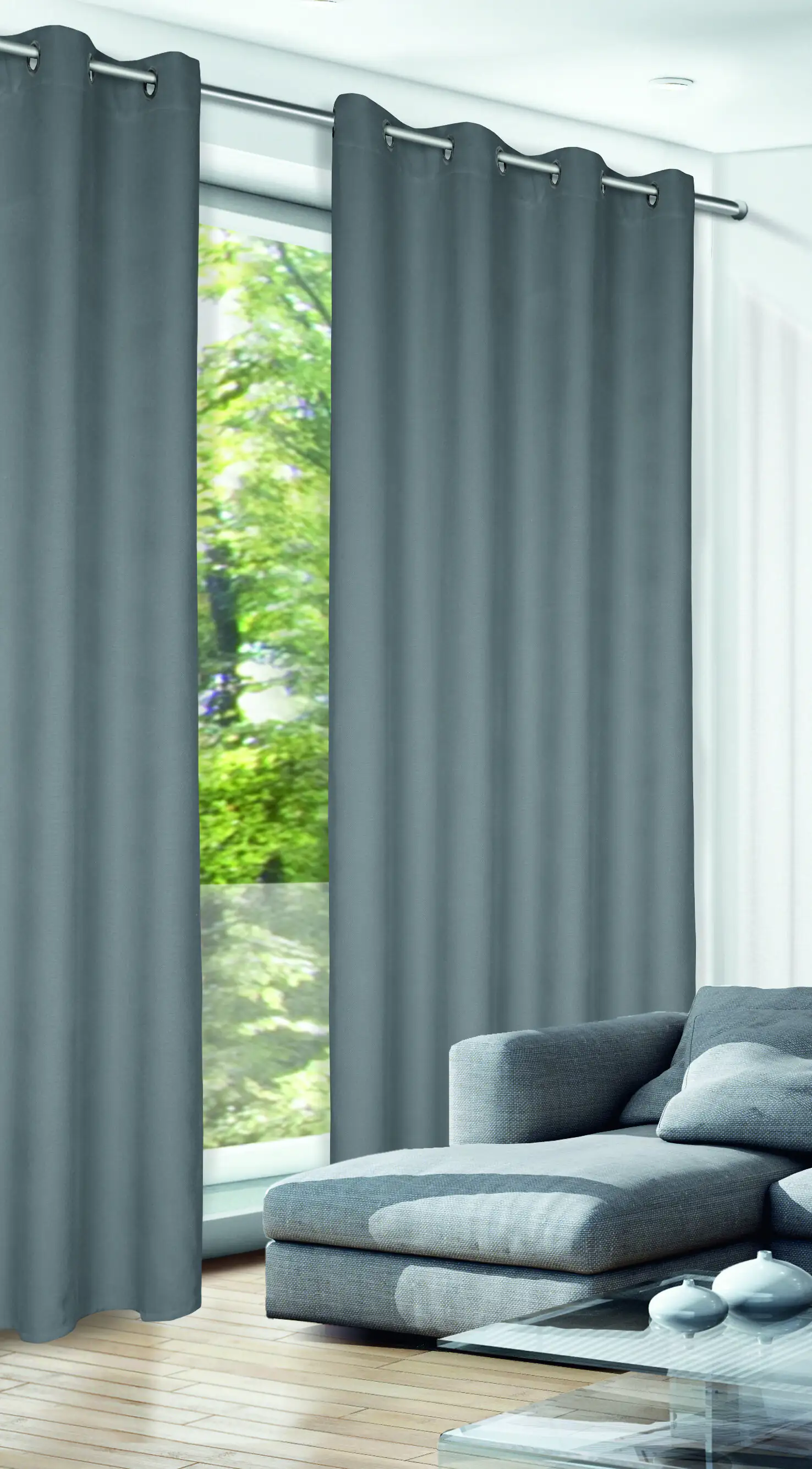 Neusser Collection Ösenschal Rositta dunkelblau, 135 x 245 cm