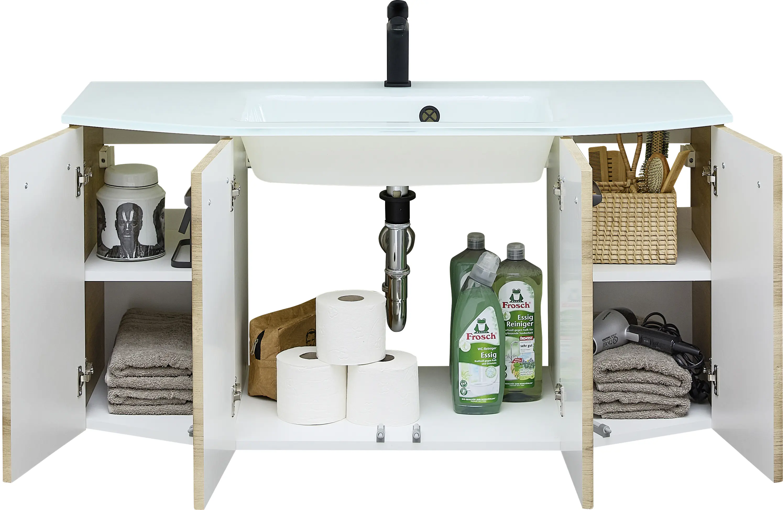 Pelipal Badmöbel-Set Aachen Riviera Eiche 112 cm